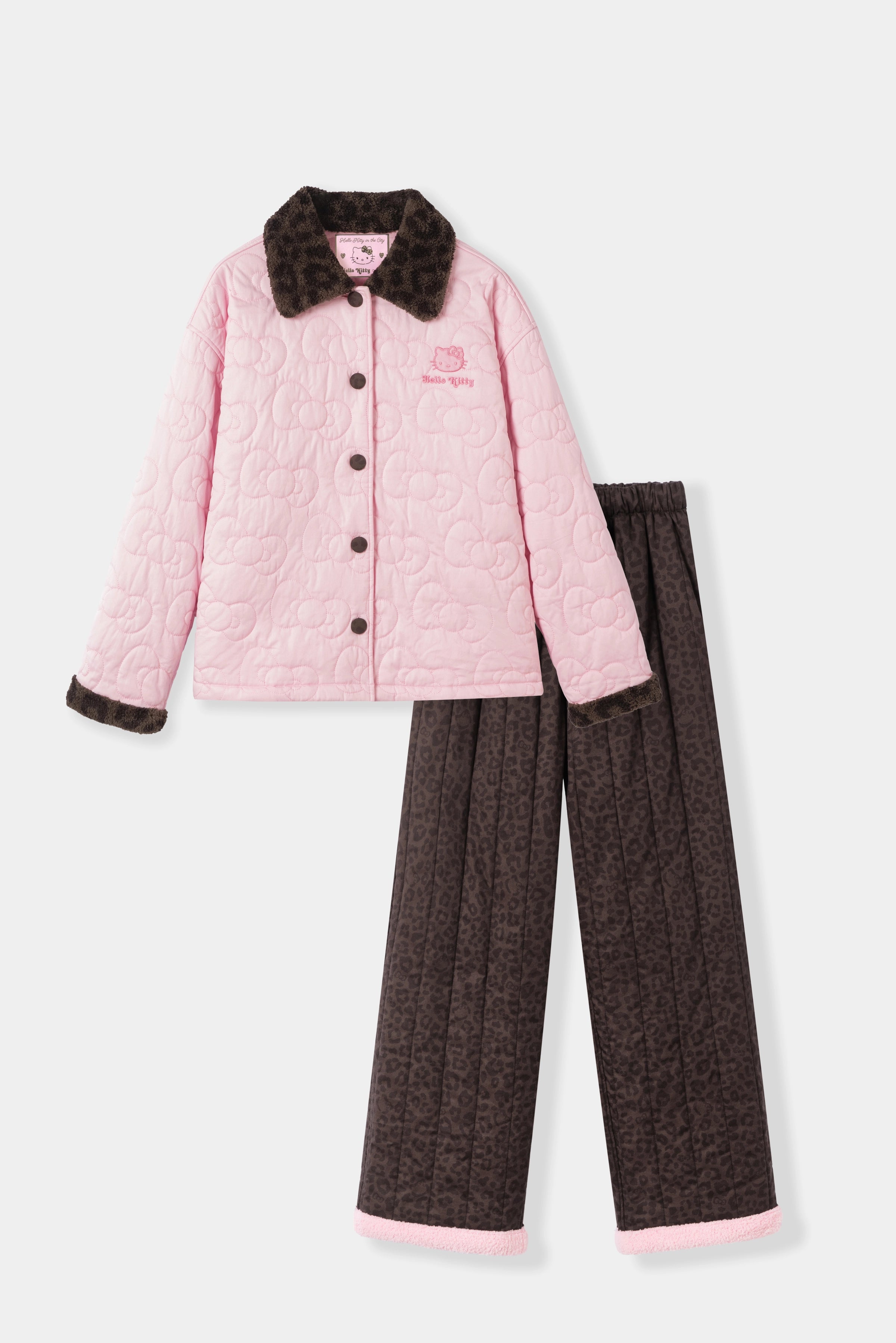 "Hello Kitty" Quilted Loungewear Choco pink