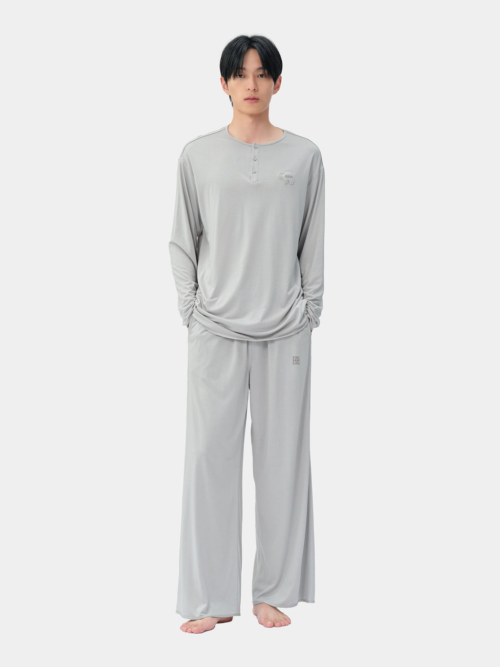 tbh Wōdrobe PLA Skin-Friendly Sleepwear Set Long Sleeve – Grey
