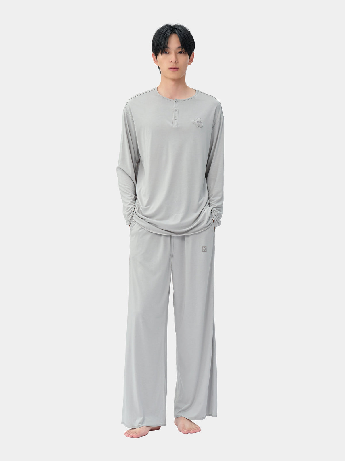 tbh Wōdrobe PLA Skin-Friendly Sleepwear Set Long Sleeve – Grey