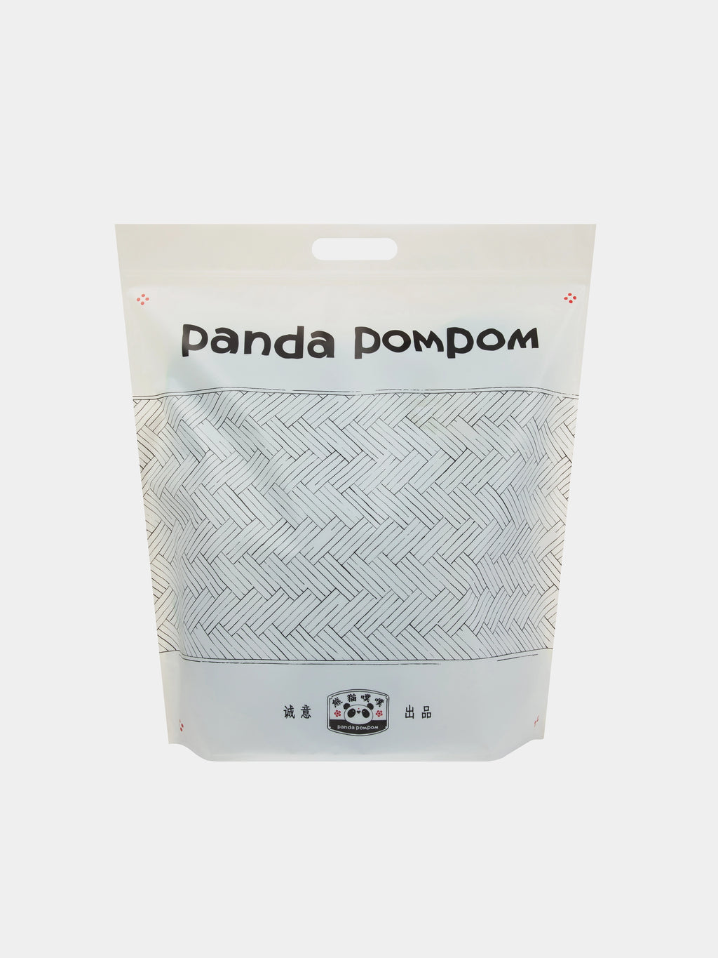 "panda pompom" Embroidered Buckwheat Pillow – Blue