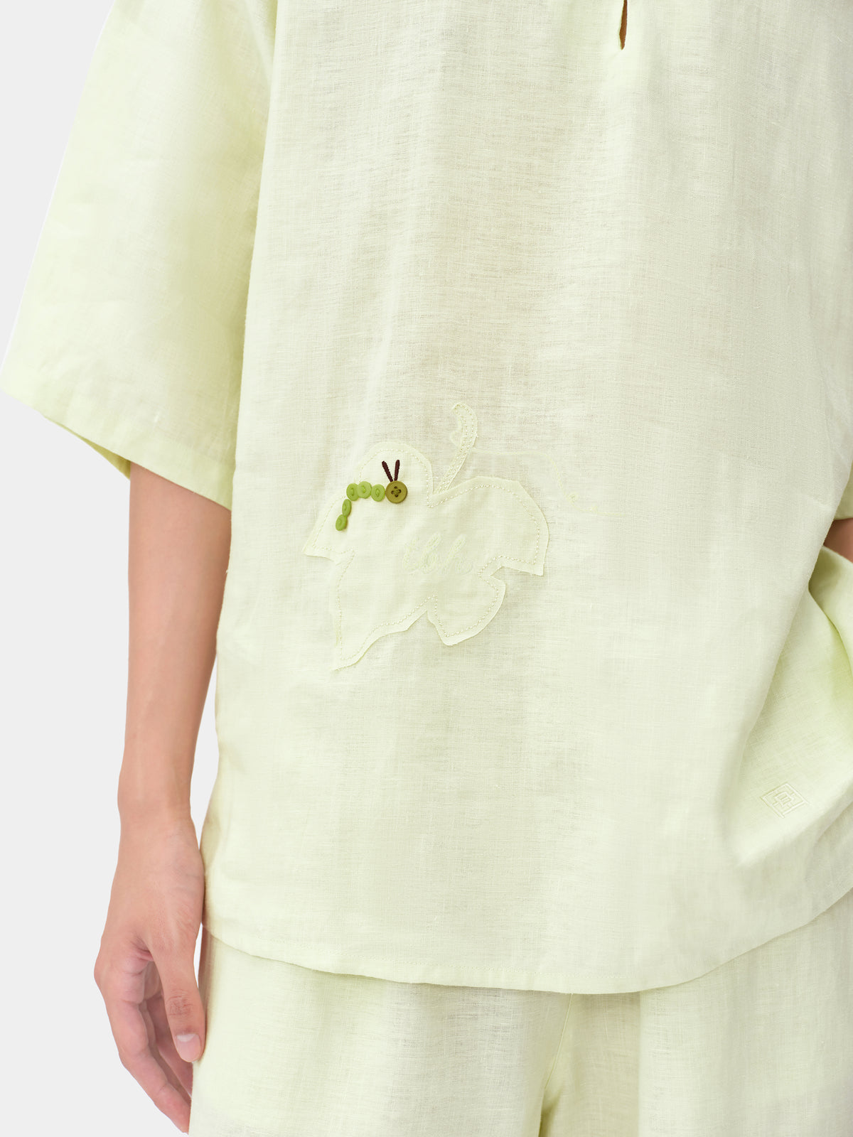 tbh Wōdrobe Hemp Loungewear Set Short Sleeve – Melon Green