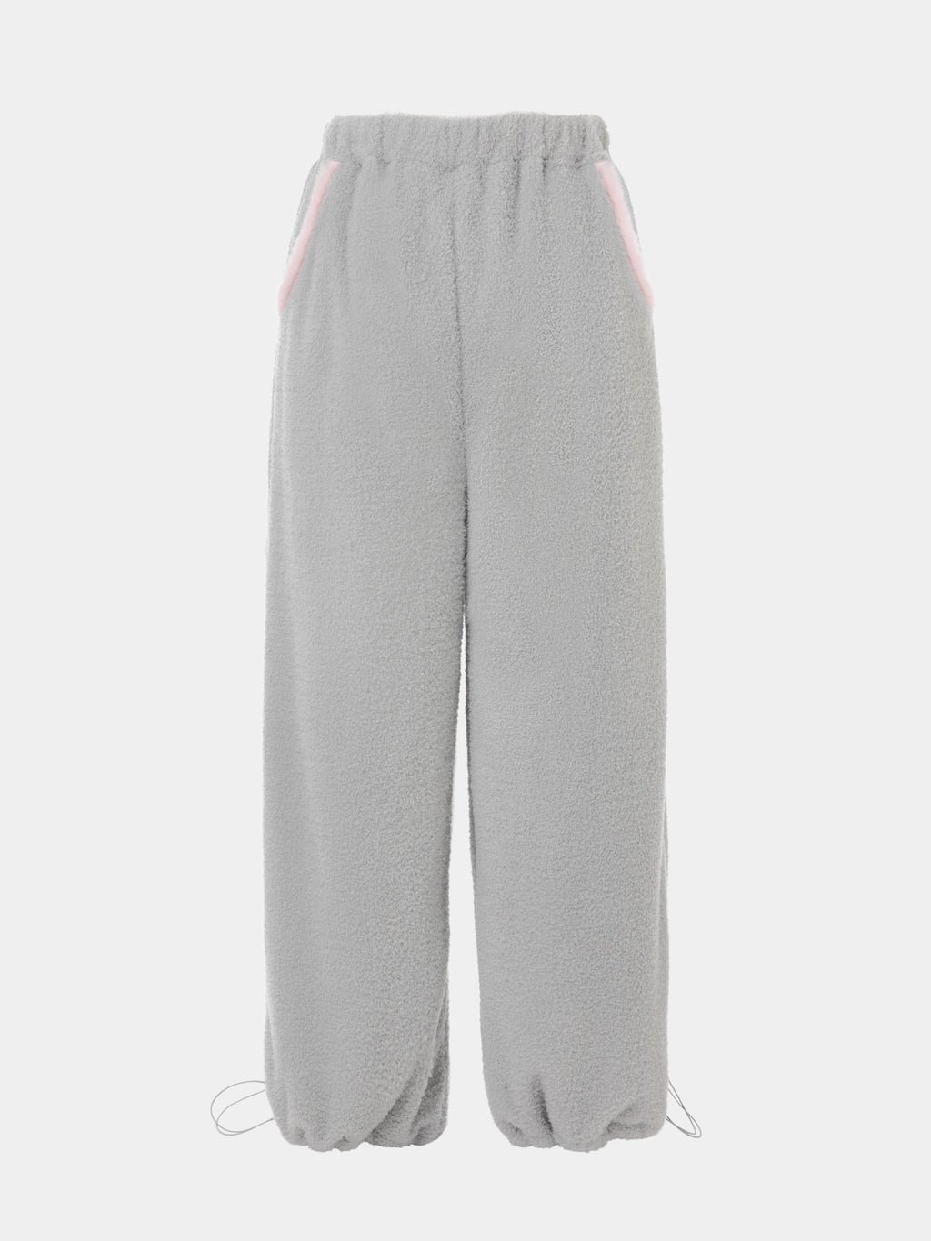 "Panda PomPom" Polar Fleece Oversize Loungewear Set – Gray