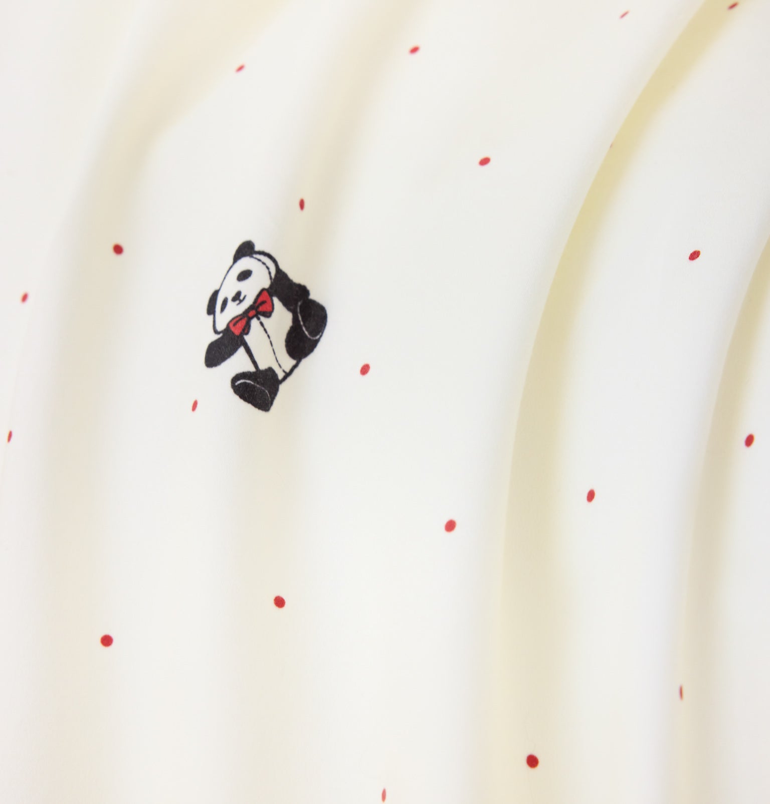 "Panda PomPom"  cotton sateen bedding set White