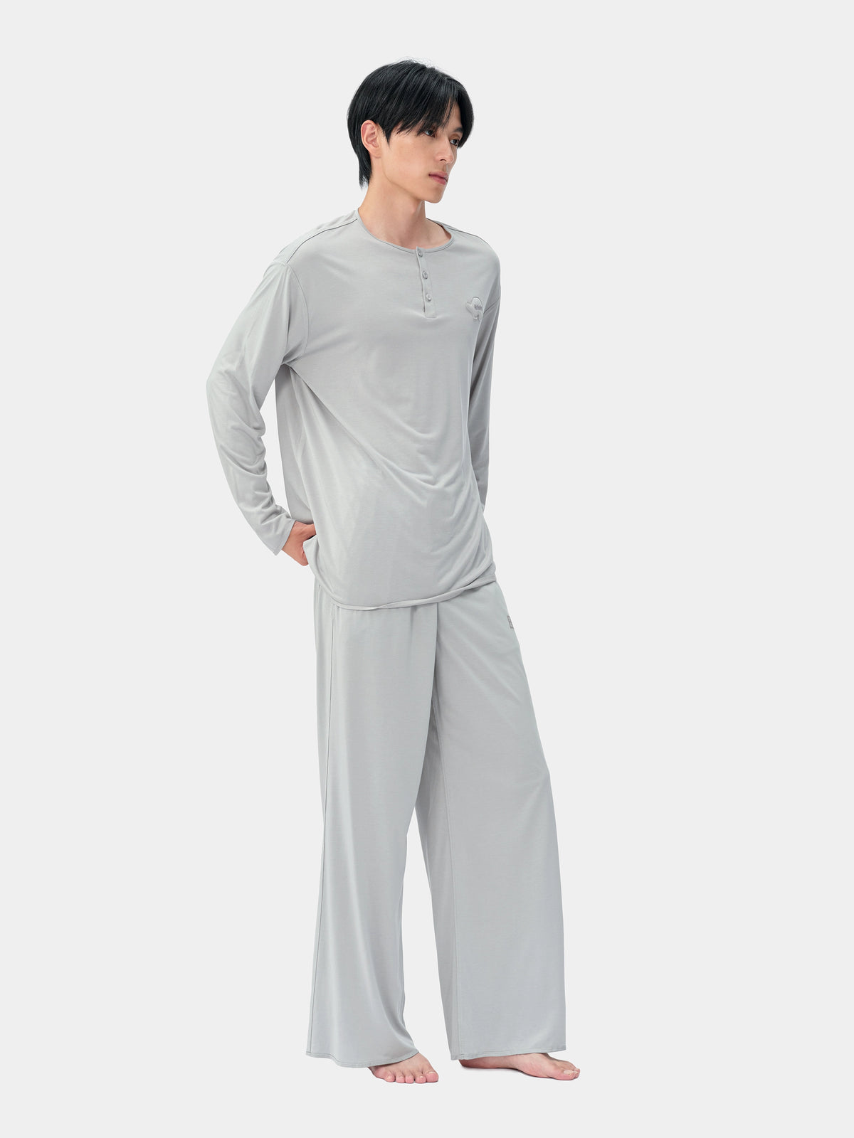 tbh Wōdrobe PLA Skin-Friendly Sleepwear Set Long Sleeve – Grey