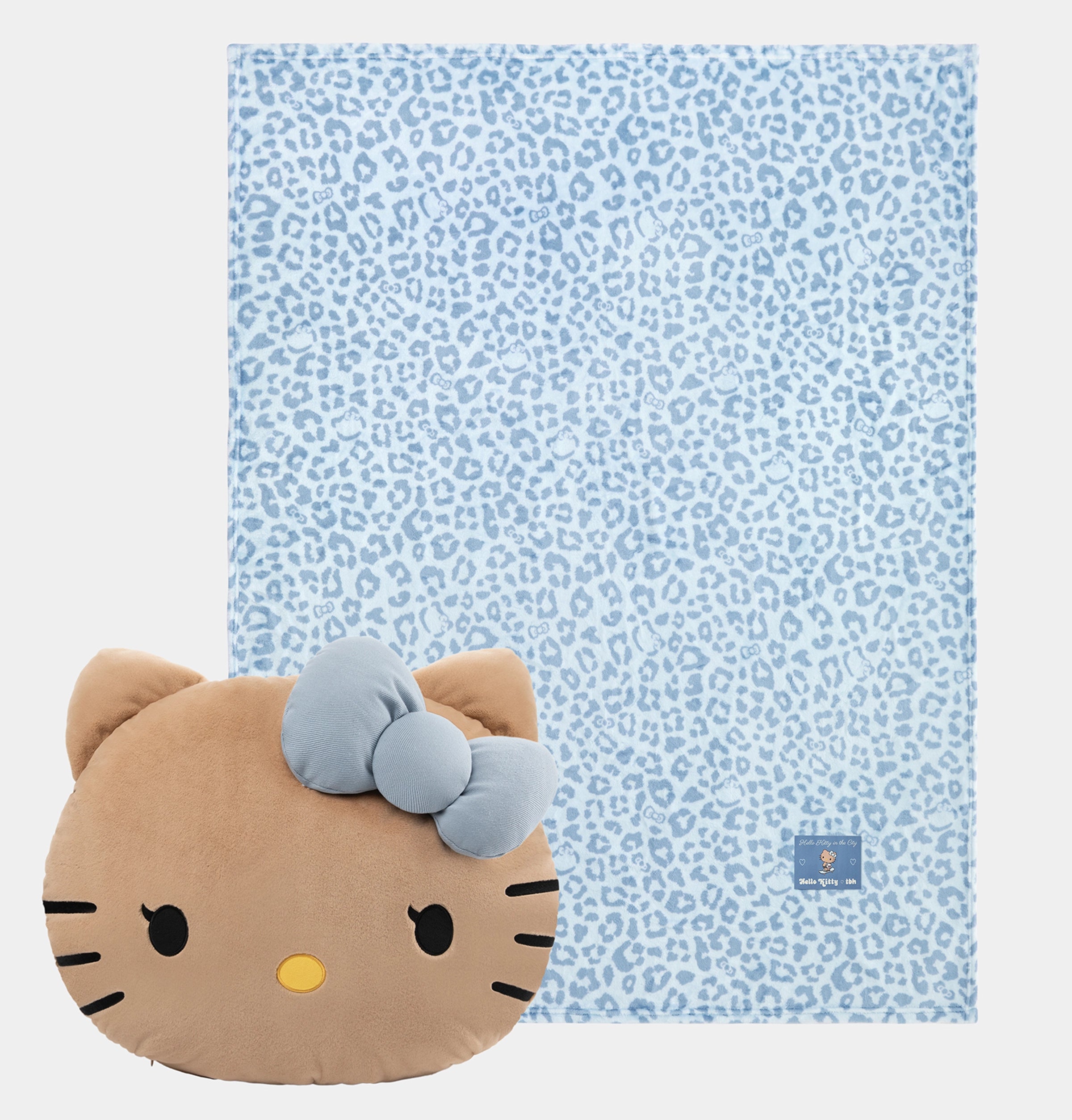 "Hello Kitty"  Cushion & Scented Flannel Throw Set – Denim