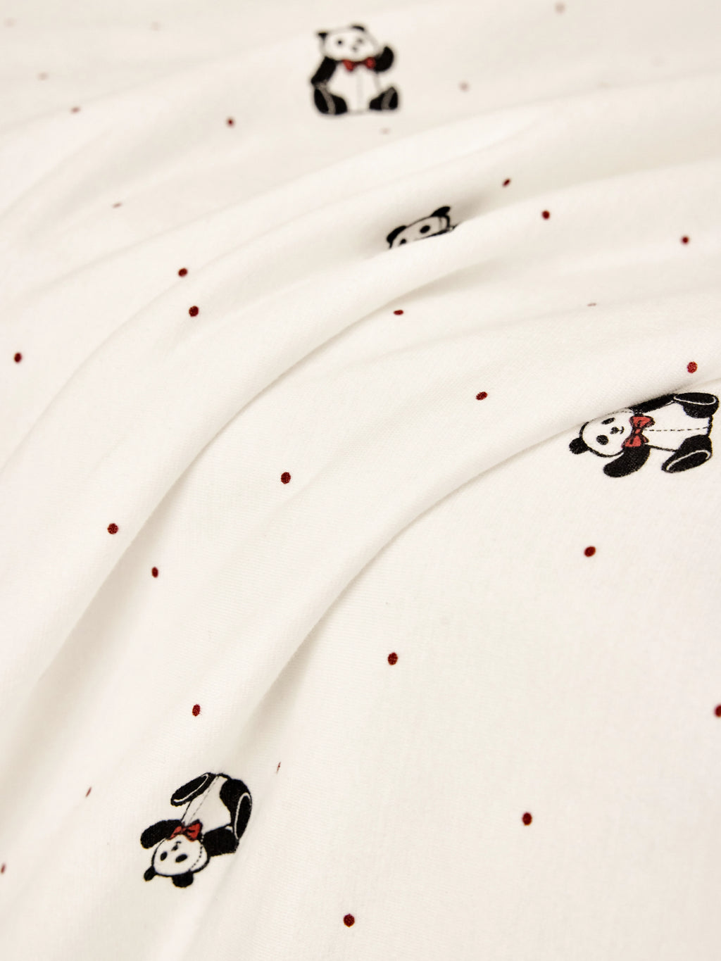 "Panda PomPom" Knitted Summer Quilt White
