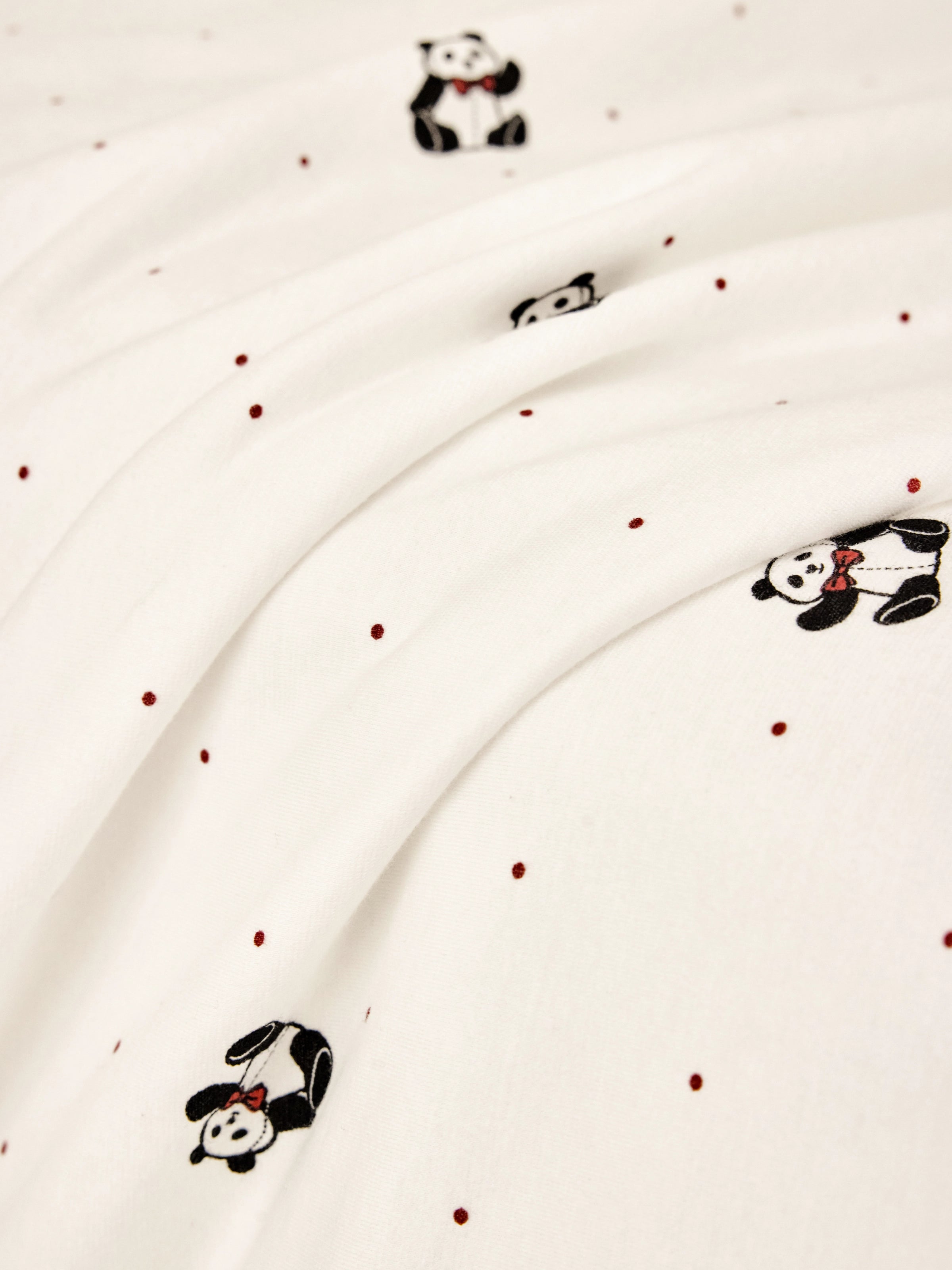 "Panda PomPom" Knitted Summer Quilt White