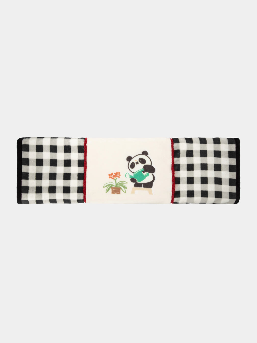 "panda pompom" 二合一法蘭絨毛毯／抱枕－復古糖果