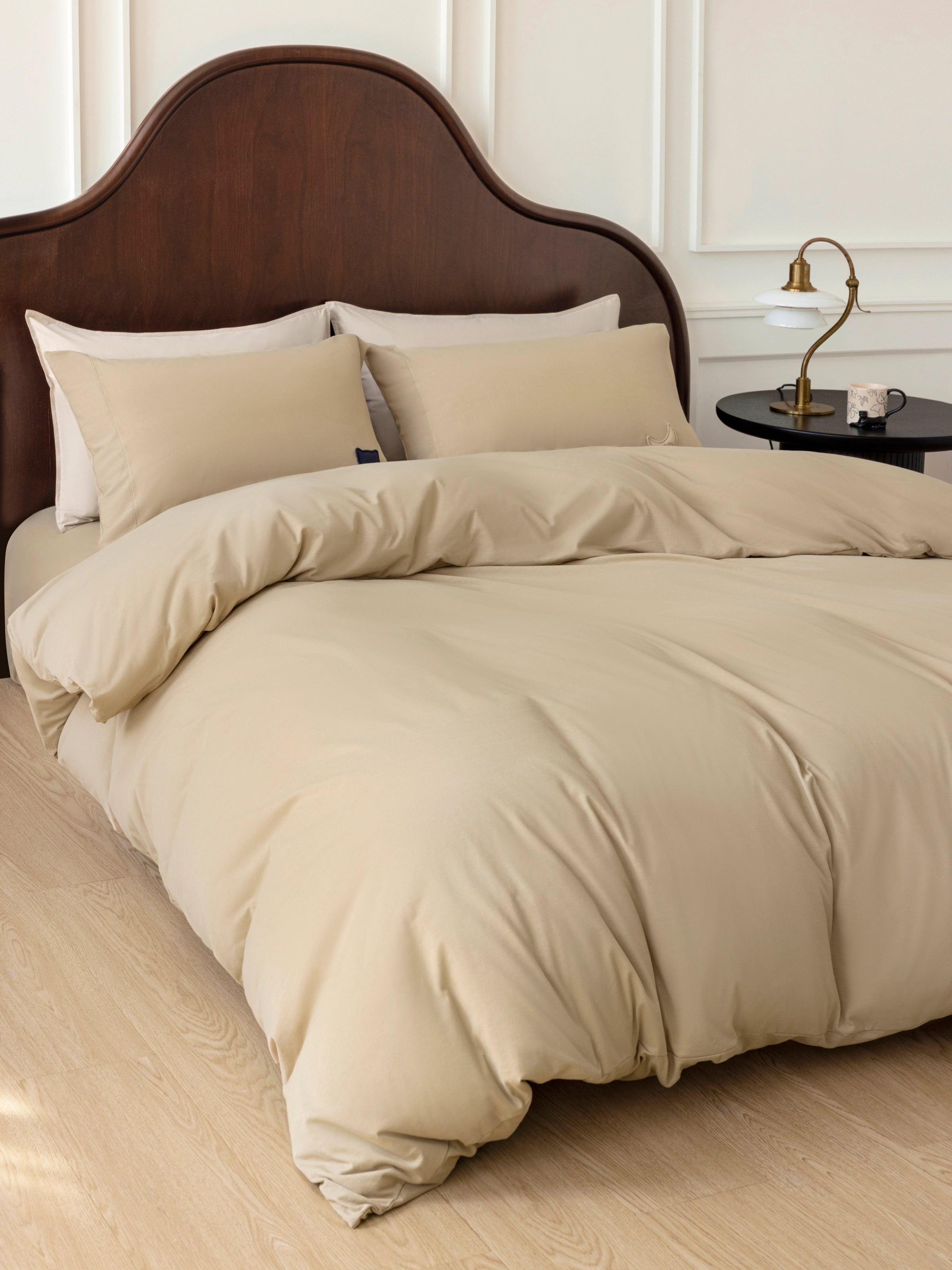 Cotton Heavyweight Jersey Bedding Set Oat Camel