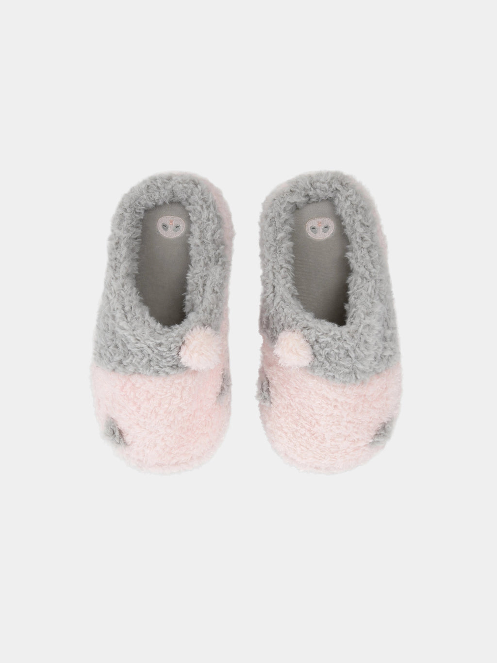 "Panda PomPom" Fluffy Slippers – Pink