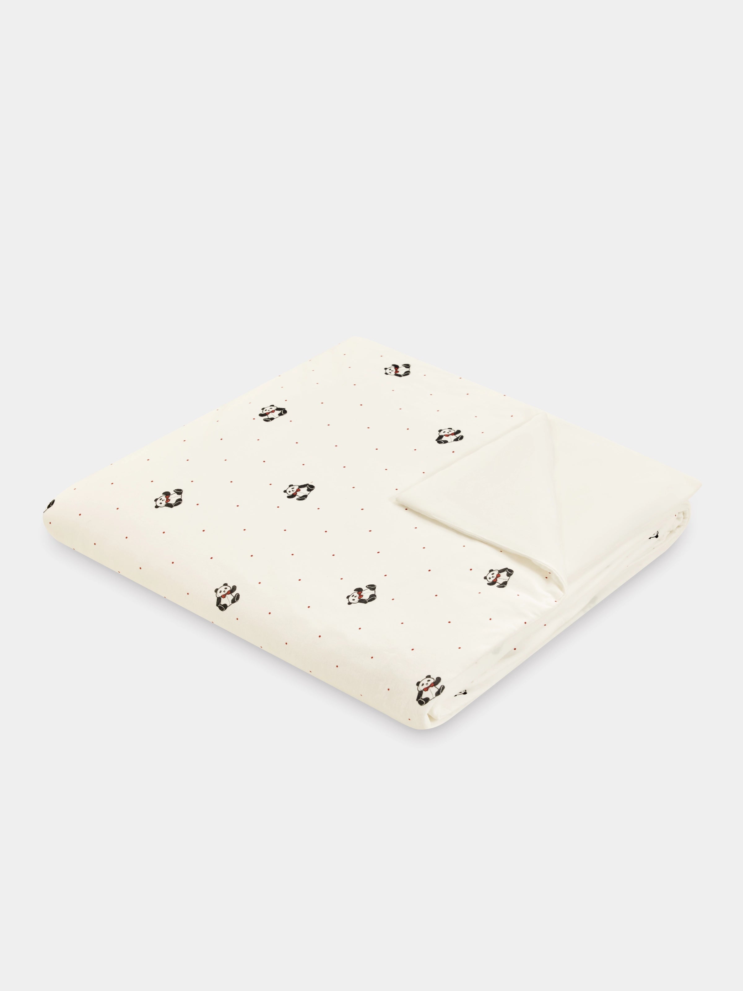 "Panda PomPom" Knitted Summer Quilt White