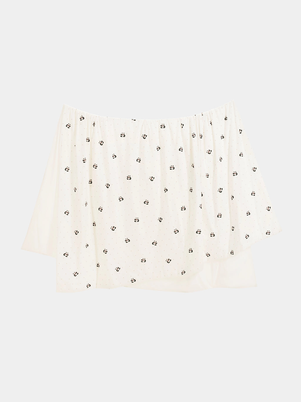 "Panda PomPom" Knitted Summer Quilt White