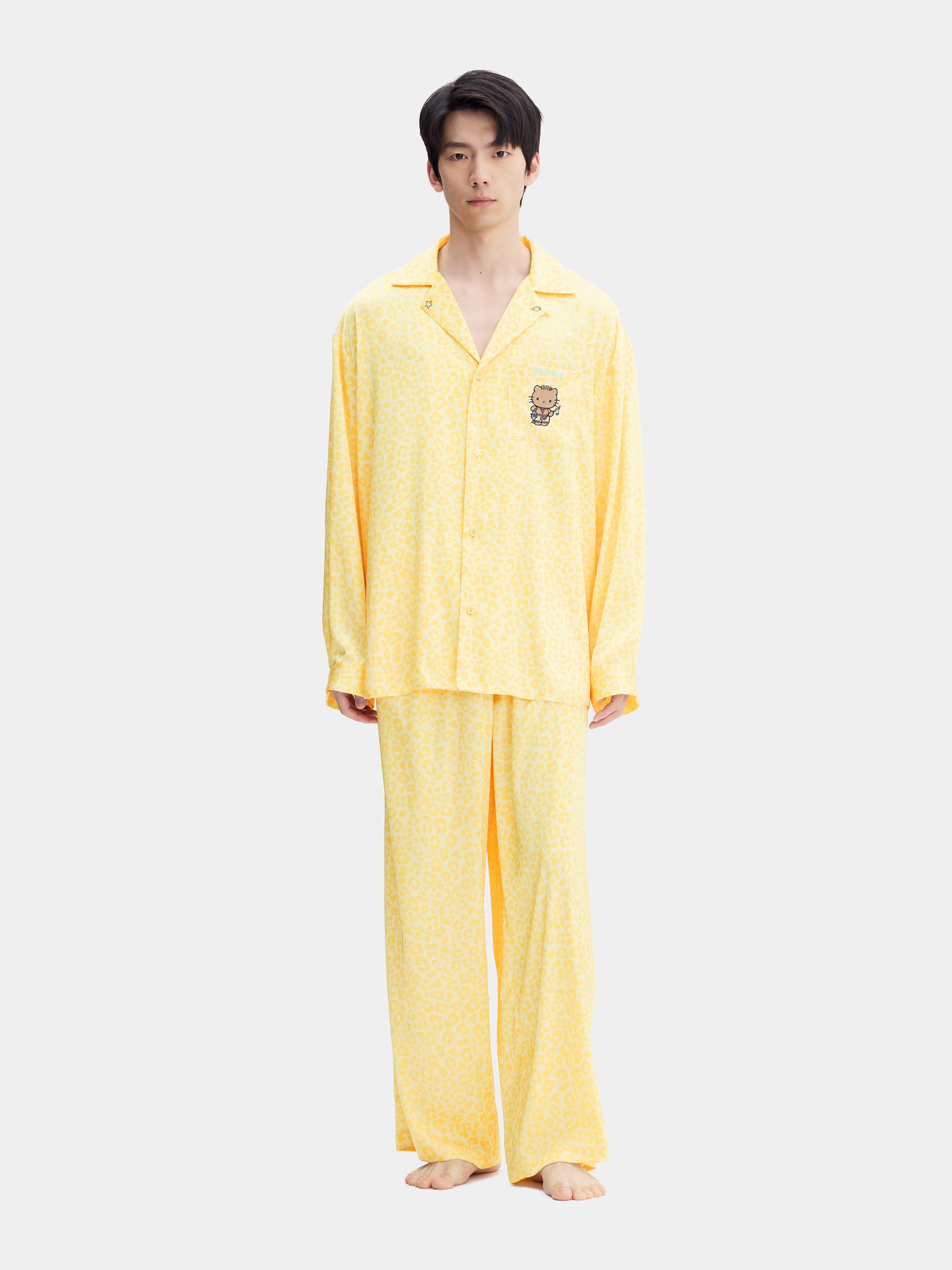 "Dear Daniel" Satin Loungewear Set Long Sleeve – Sunbeam Leopard