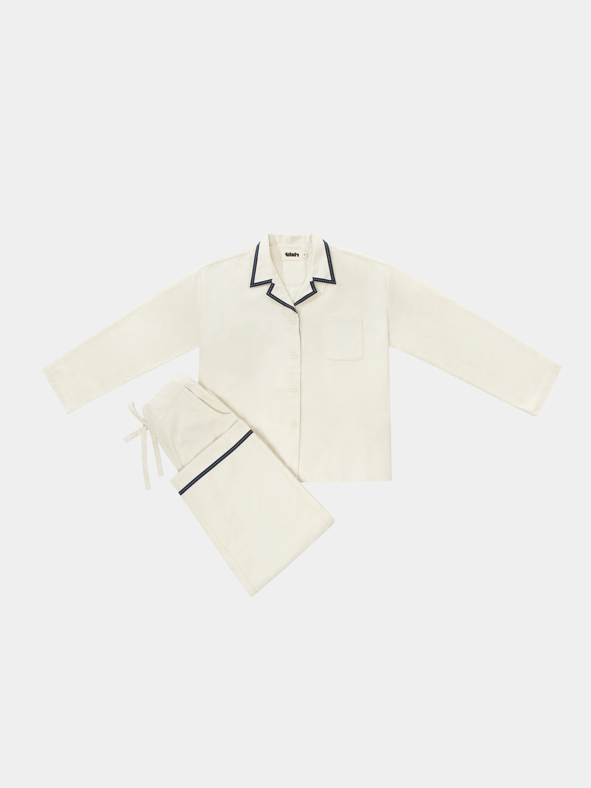 "Frame" Wool-Cotton Loungewear Set – Cream White