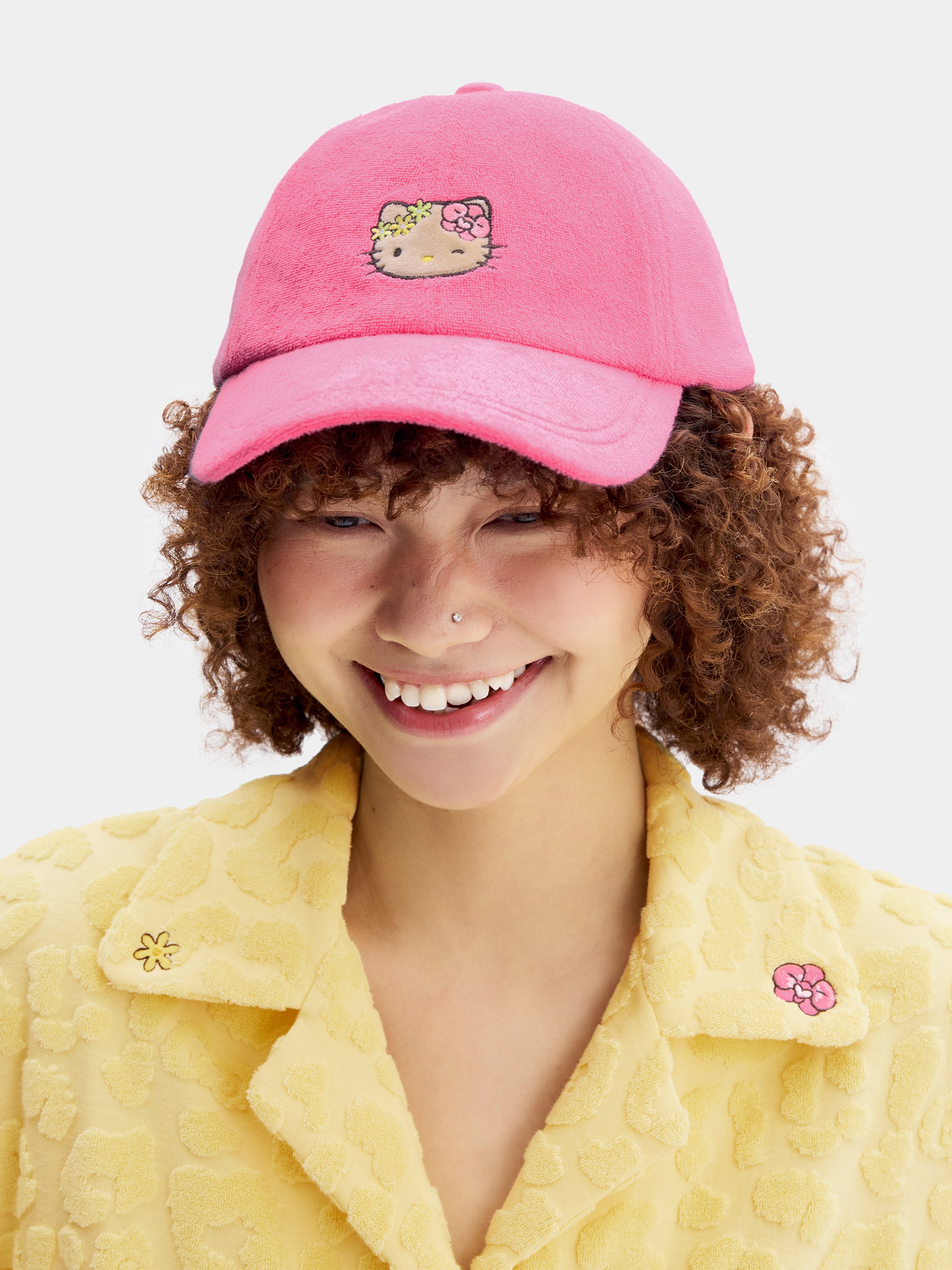 "Hello Kitty" Terry Baseball Cap – Hot Pink