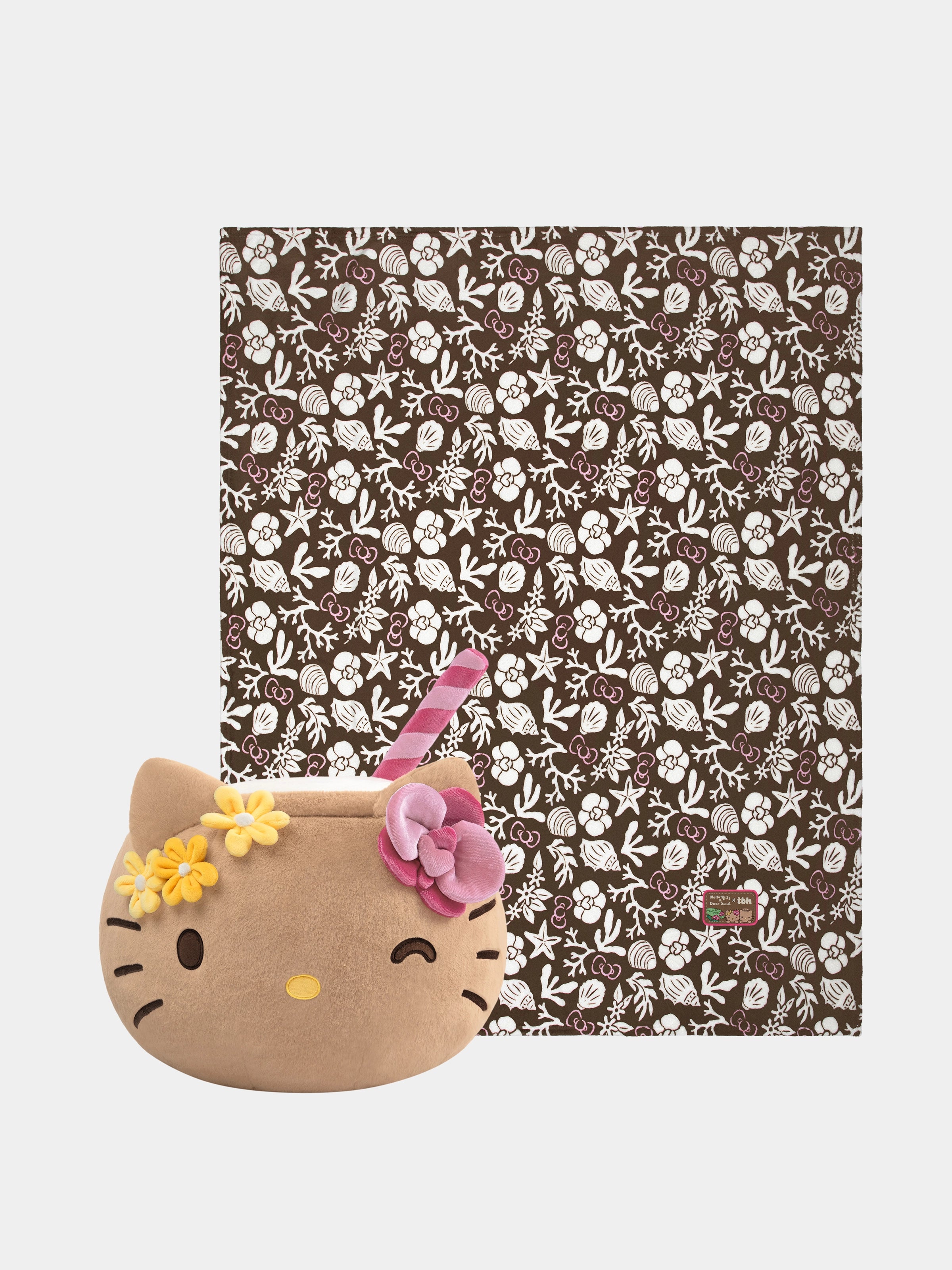"Hello Kitty" Flannel Blanket & Cushion Set – Tanned Coconut