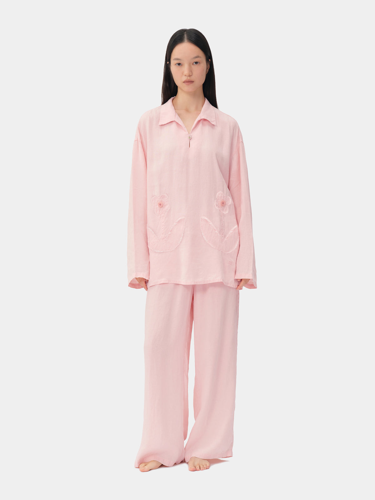 tbh Wōdrobe Natural-Dyed Hemp Loungewear Set Long Sleeve – Madder Rose