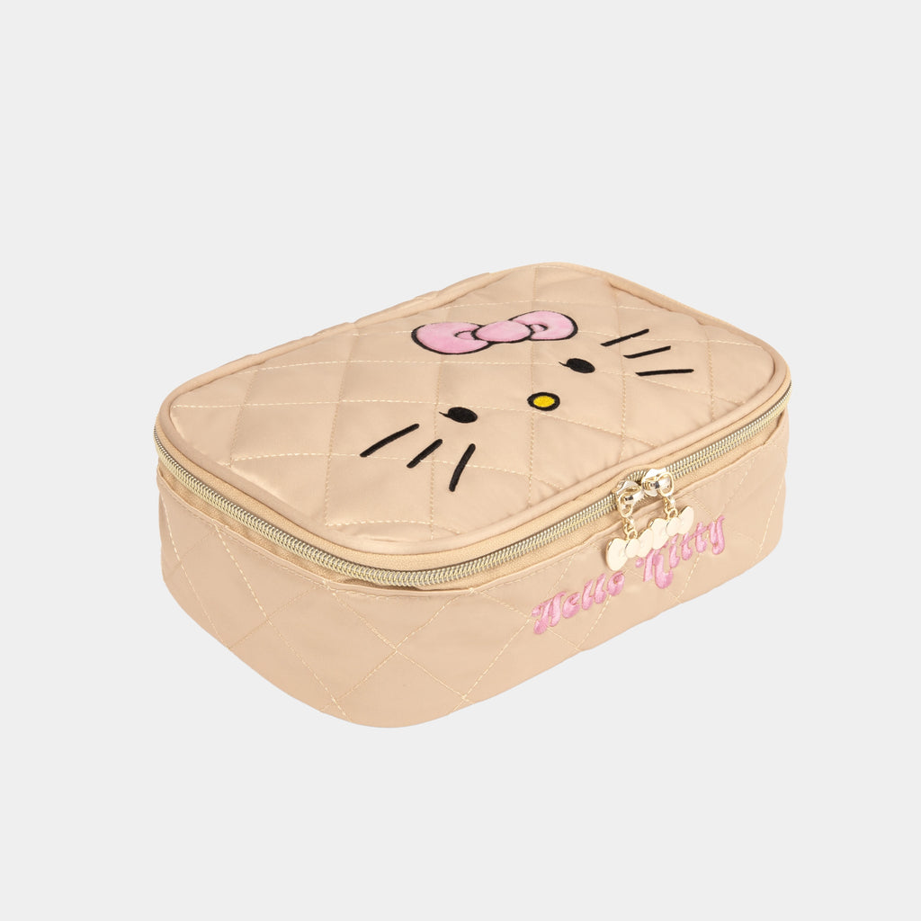 "Hello Kitty" Medium Quilted Travel Storage Bag – Tanned Hello Kitty