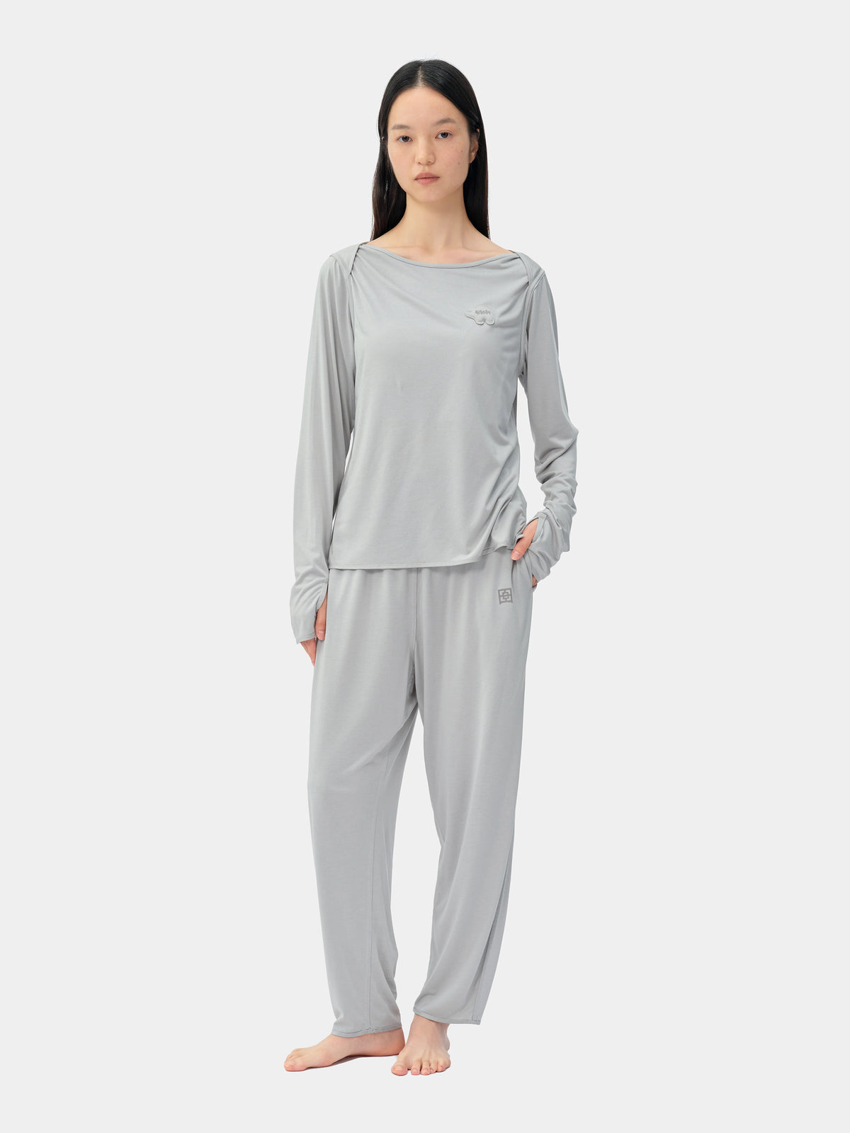tbh Wōdrobe PLA Skin-Friendly Sleepwear Set Long Sleeve – Grey