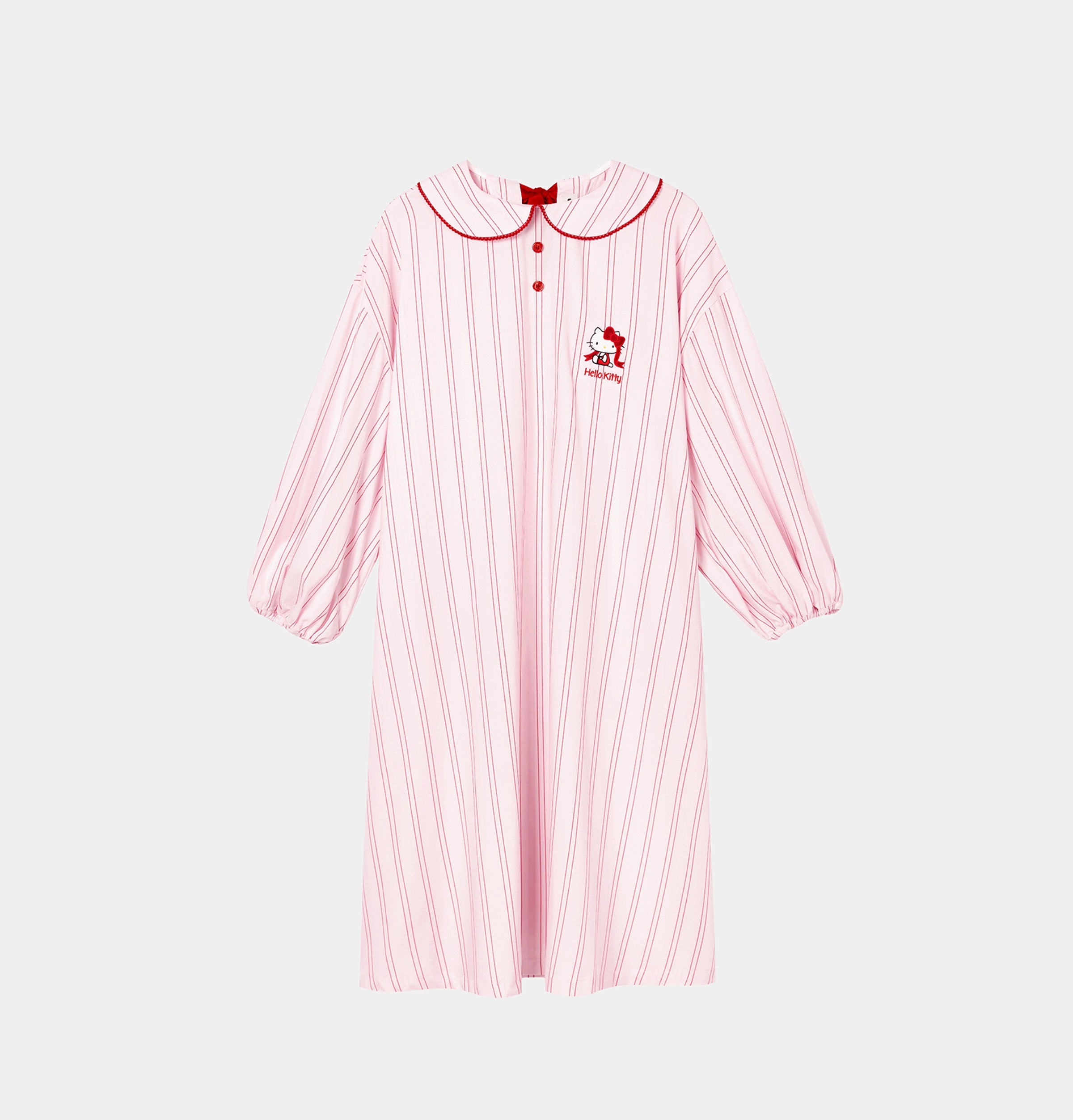 "Hello Kitty" Tencel Cotton Blend Nightgown – Pink Stripes