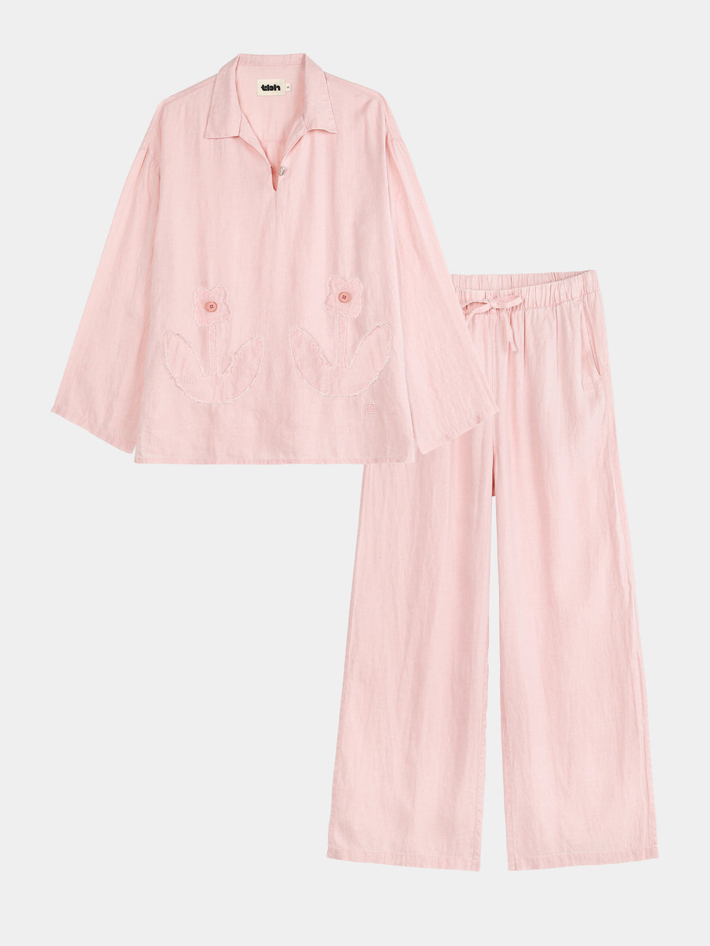 tbh Wōdrobe Natural-Dyed Hemp Loungewear Set Long Sleeve – Madder Rose