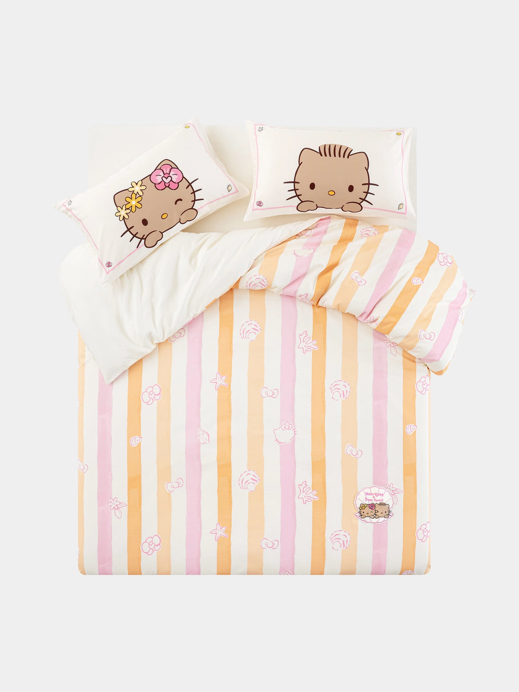 Hello Kitty & Dear Daniel コットンサテンプリント寝具セット – コーラルピンク
