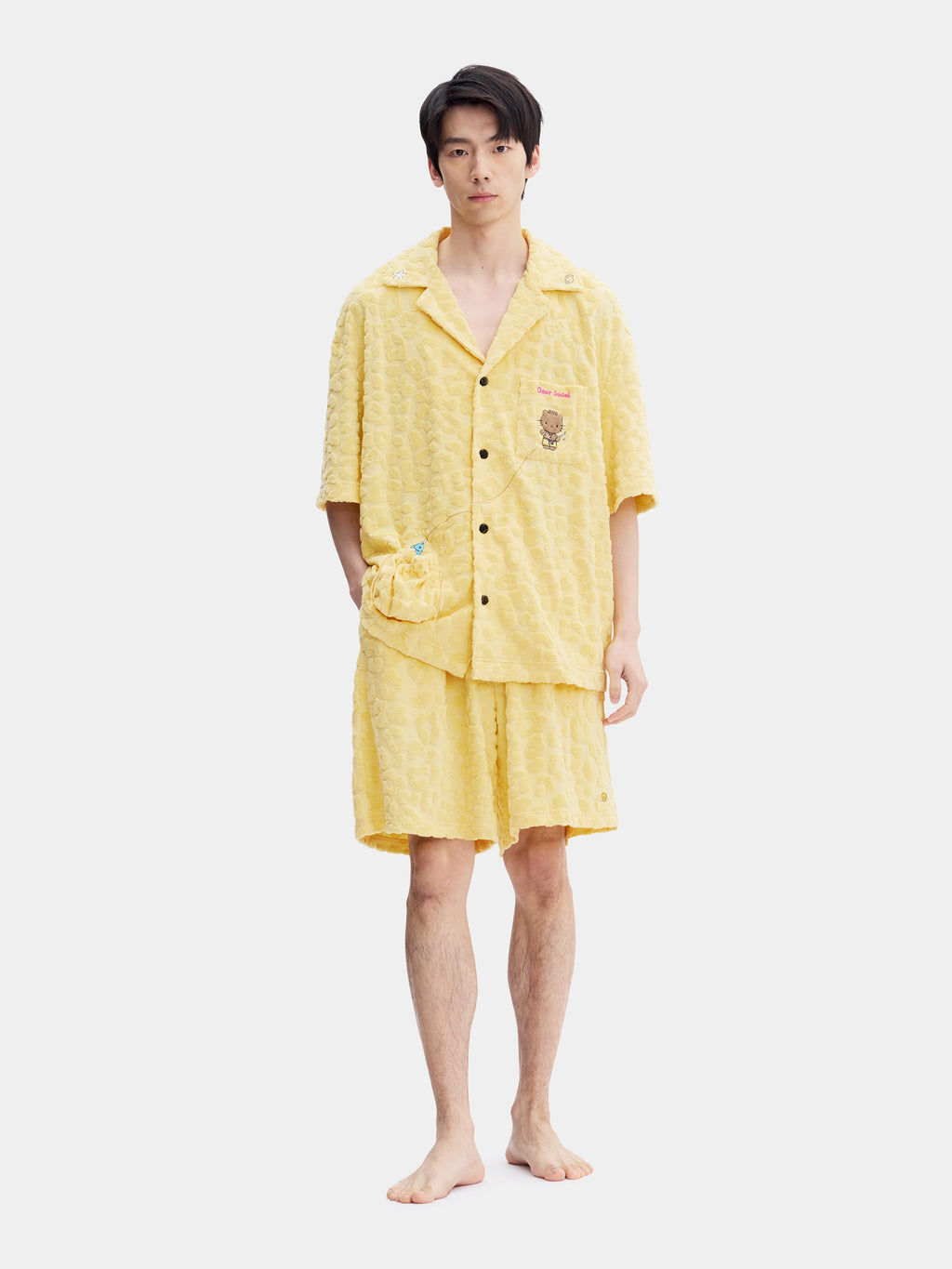 "Dear Daniel" Terry Loungewear Set Short Sleeve & Shorts – Sunbeam Leopard