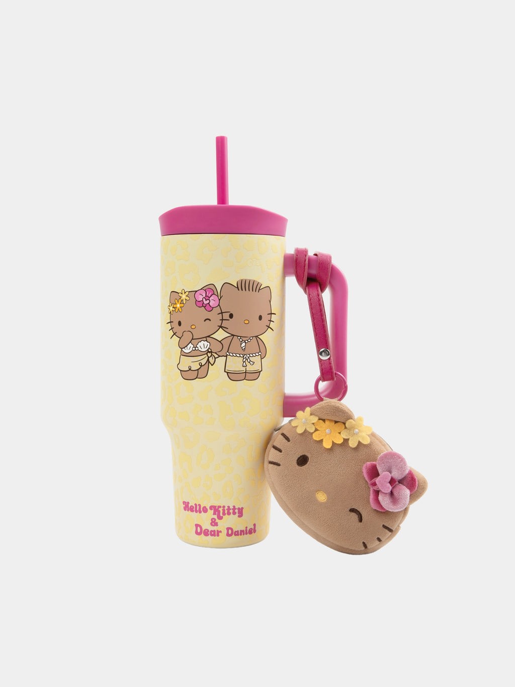 "Hello Kitty & Dear Daniel" Giant Stainless Steel Travel Tumbler (With Mini Frame Purse) – Sunbeam Leopard – 900ml