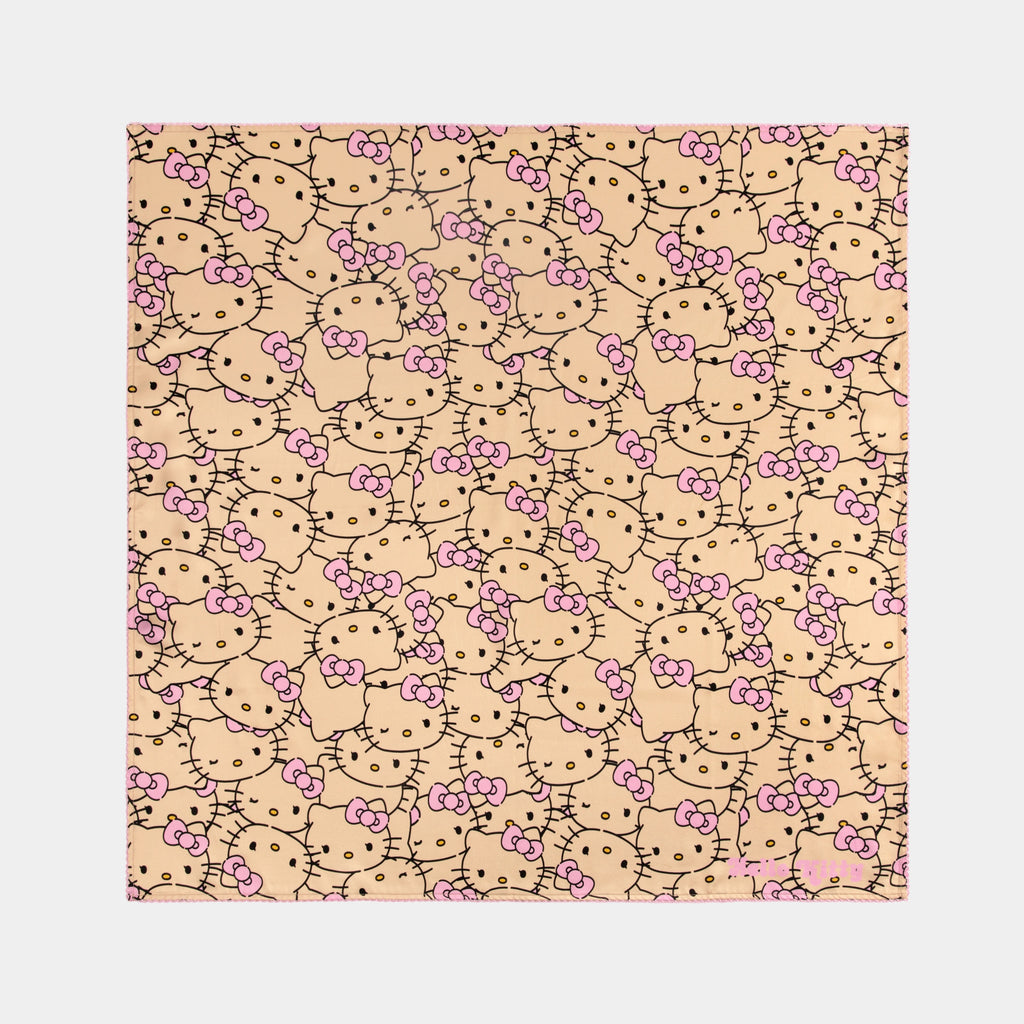 "Hello Kitty" Premium Heavy Mulberry Silk Square Scarf – Hello Kitty Pattern