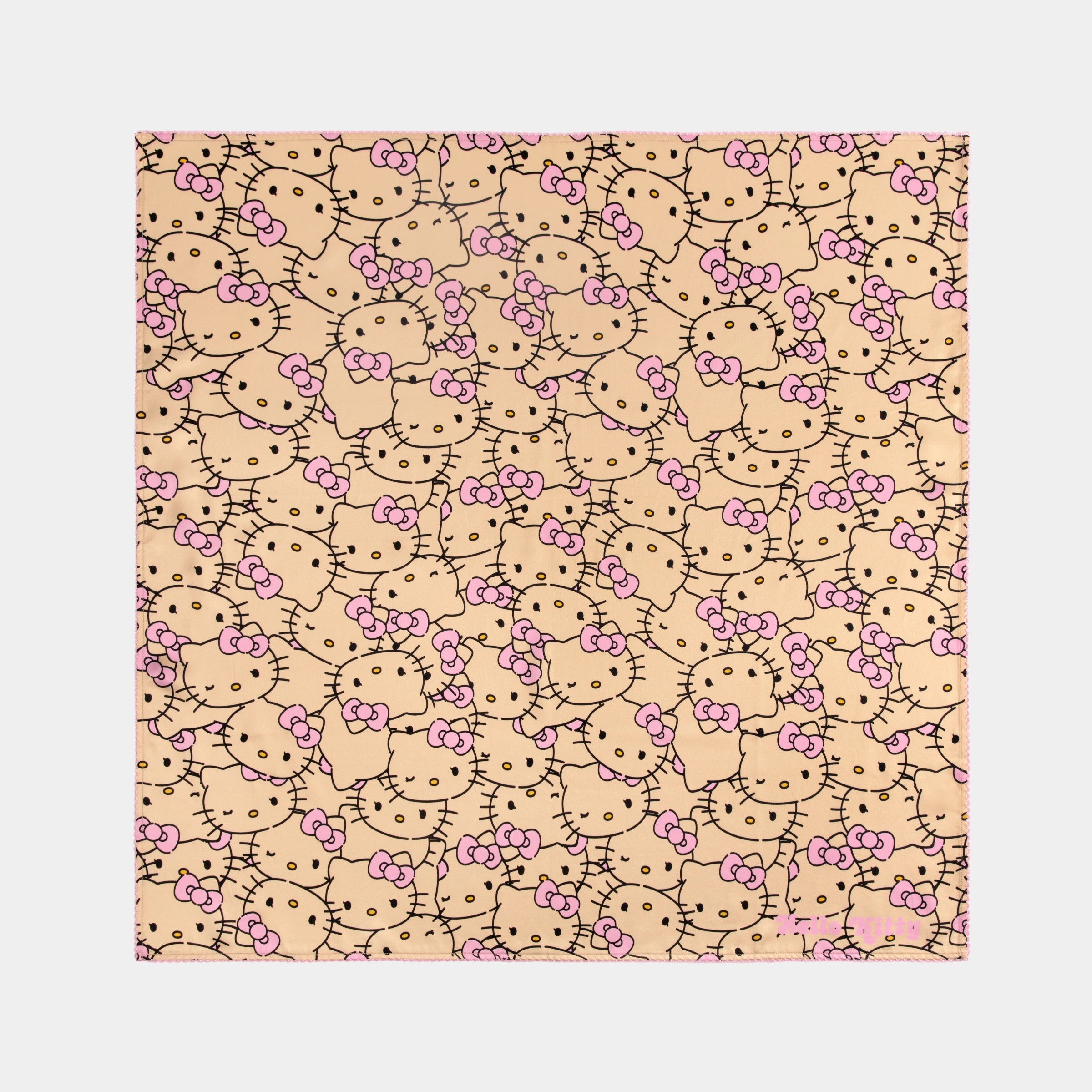 "Hello Kitty" Premium Heavy Mulberry Silk Square Scarf – Hello Kitty Pattern