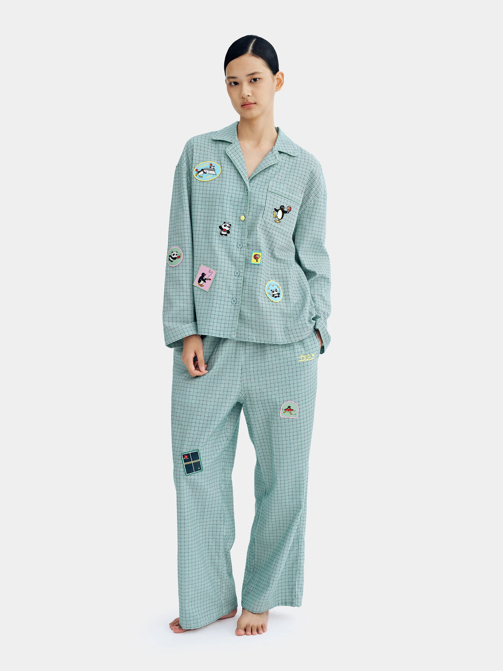 PIN!POM! 磨毛棉居家服 長袖－森林格紋