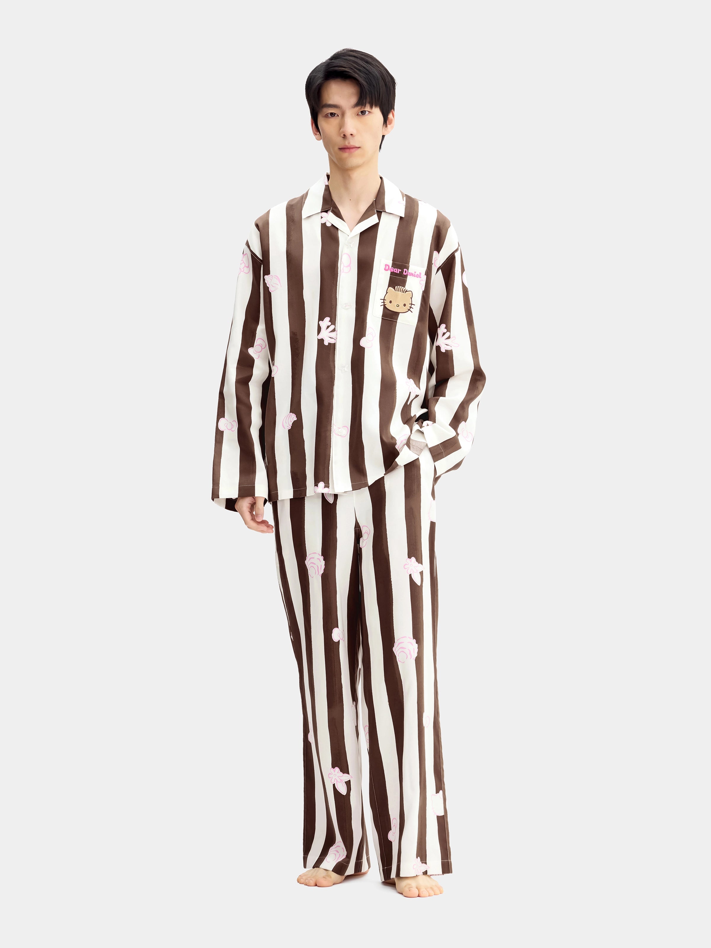 "Dear Daniel" Tencel Cotton Blend Loungewear Set Long Sleeve – Coconut Brown