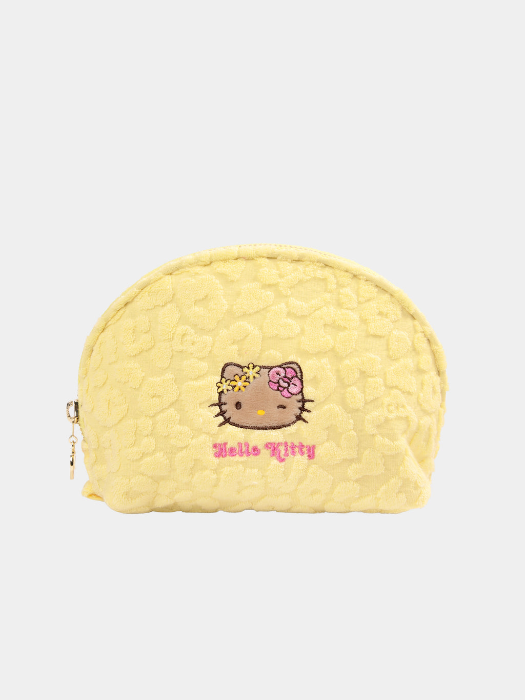 "Hello Kitty" Terry Shell-Shaped Cosmetic Bag – Sunbeam Leopard – Small