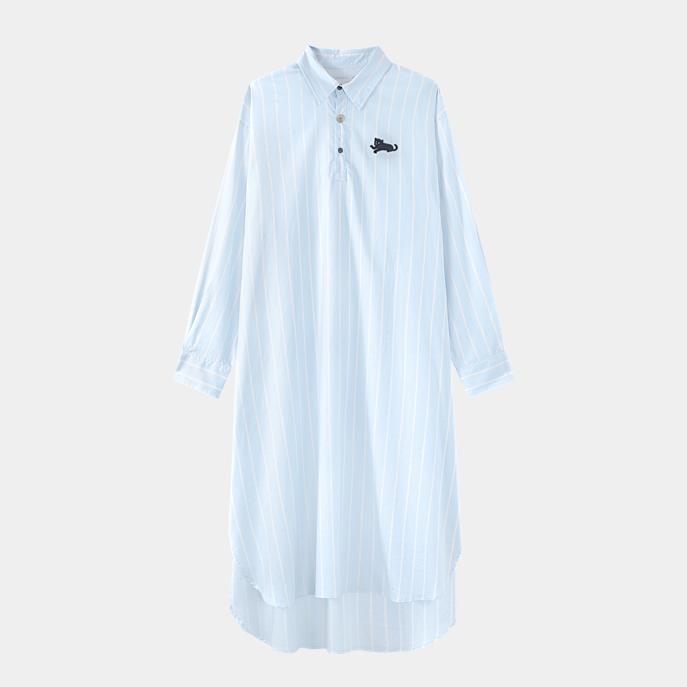 “Urban Jungle” Tencel Cotton Blend Nightgown Water Blue