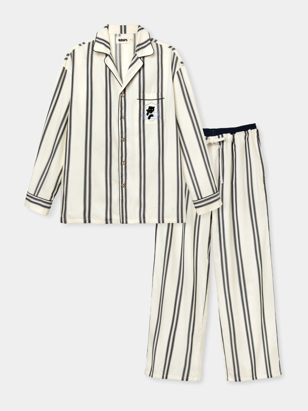 "Urban Jungle" Tencel Cotton Blend Loungewear Set – Moonlight White