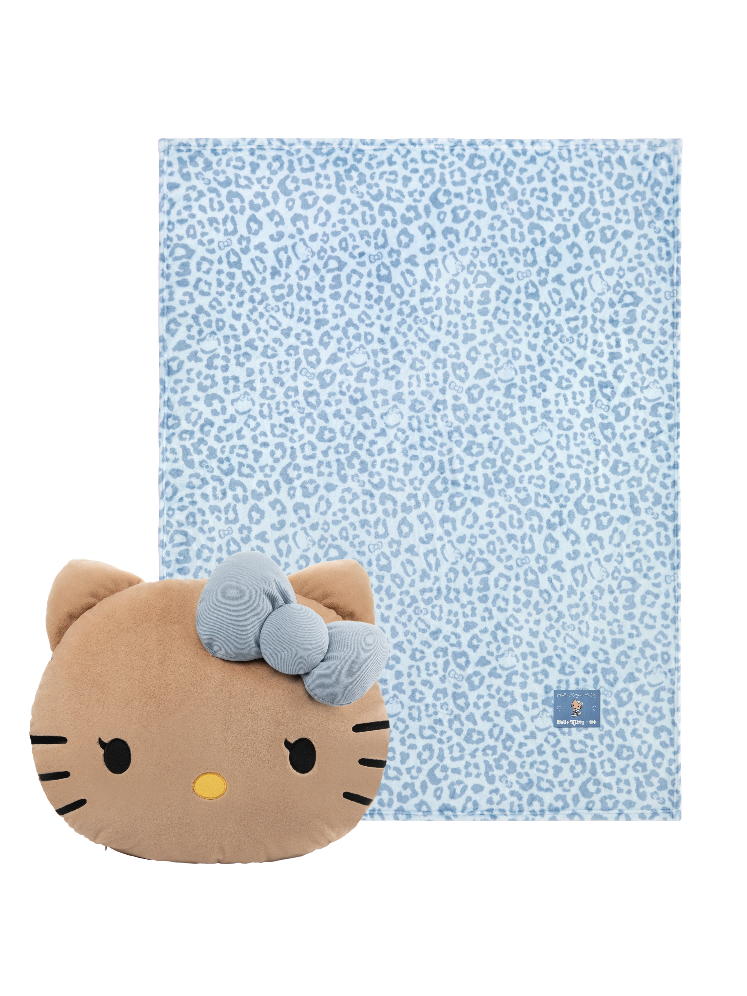 "Hello Kitty"  Cushion & Scented Flannel Throw Set – Denim