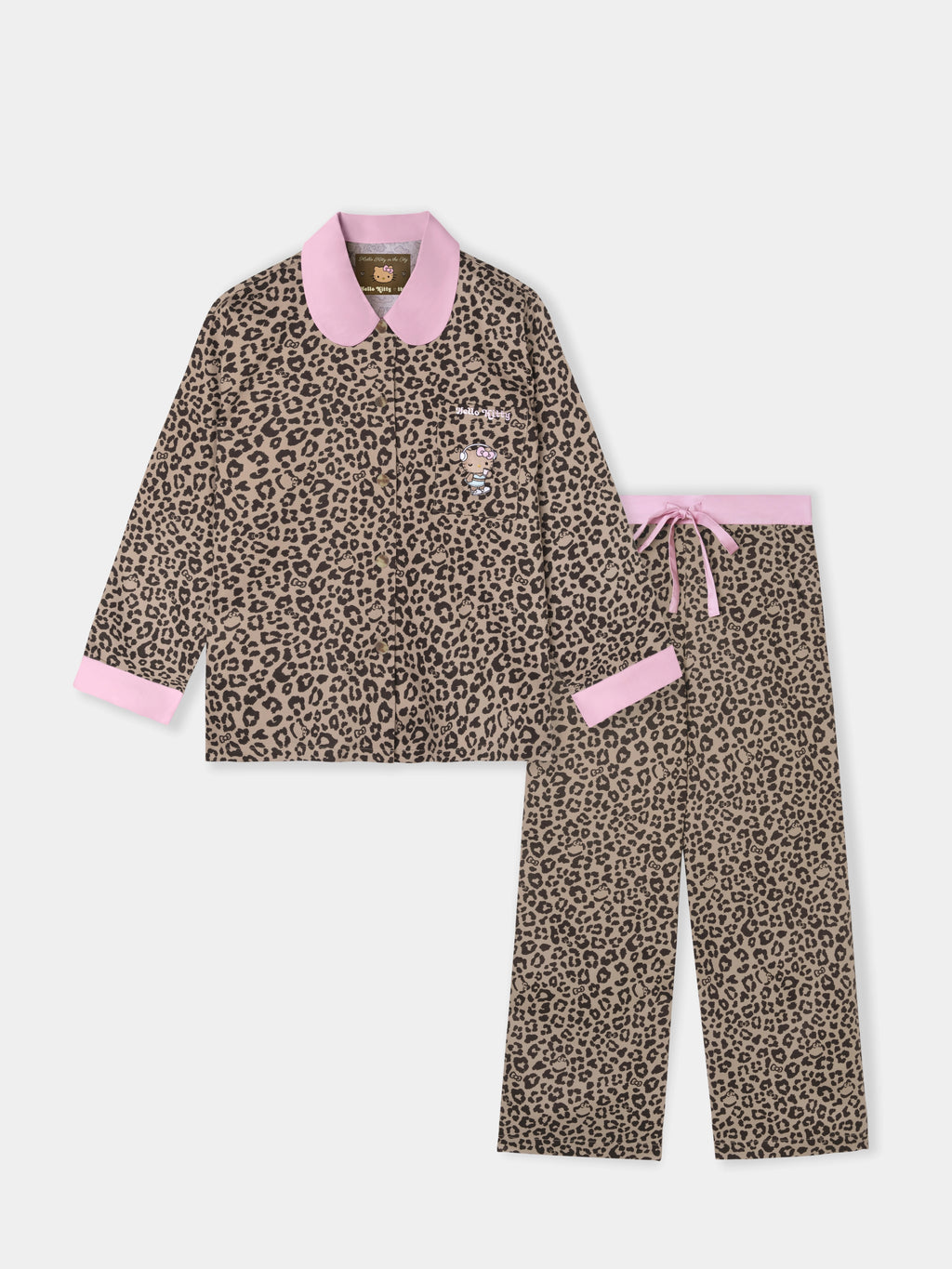 "Hello Kitty" Tencel Cotton Blend Loungewear Set – Leopard