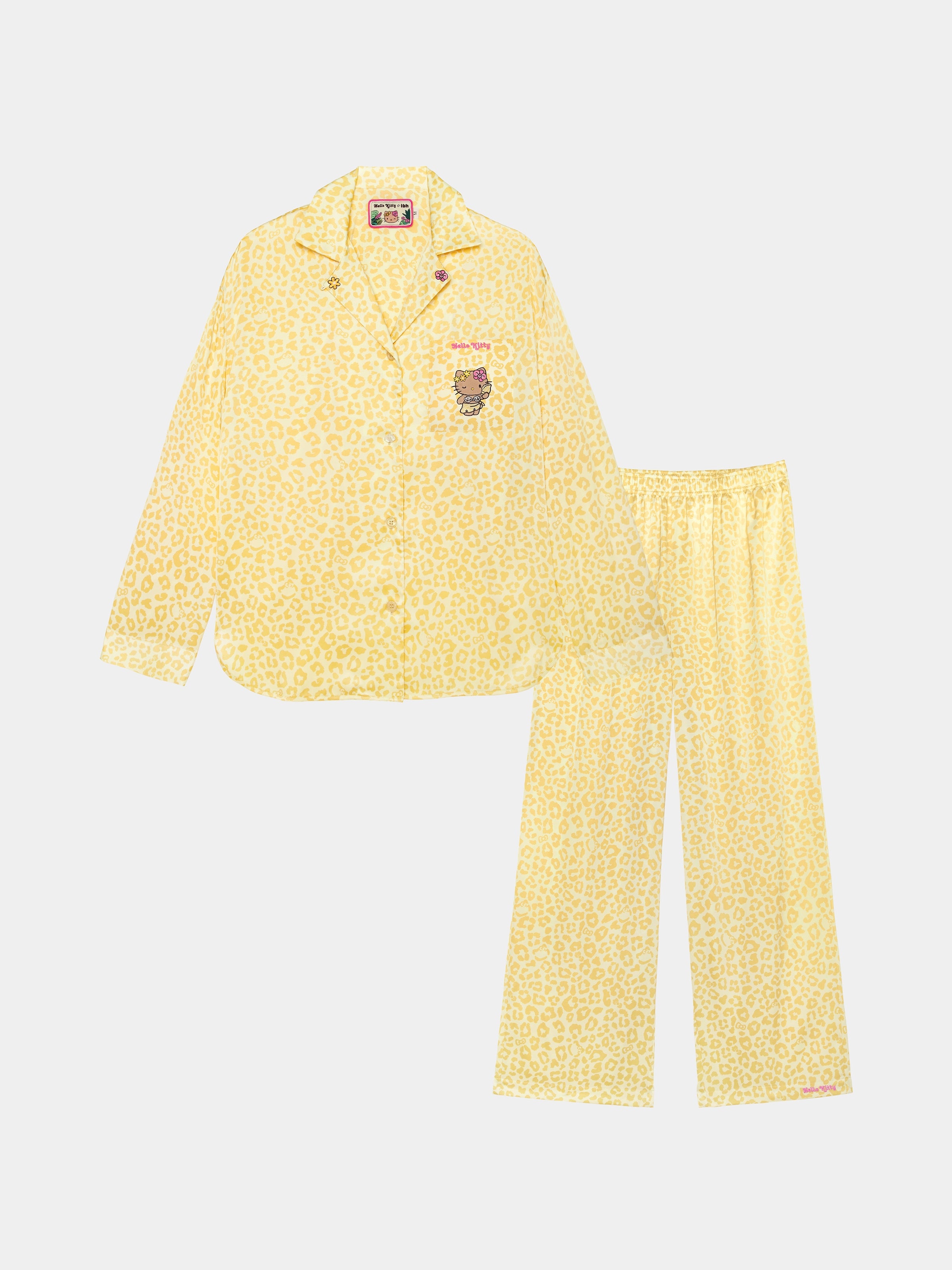 "Hello Kitty" Satin Loungewear Set Long Sleeve – Sunbeam Leopard