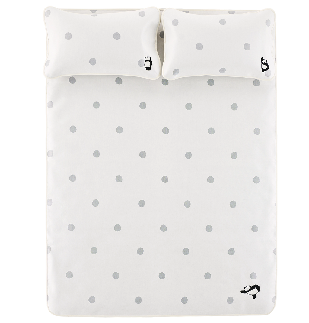 "Panda PomPom" Cooling Mat Set – Polka Dot
