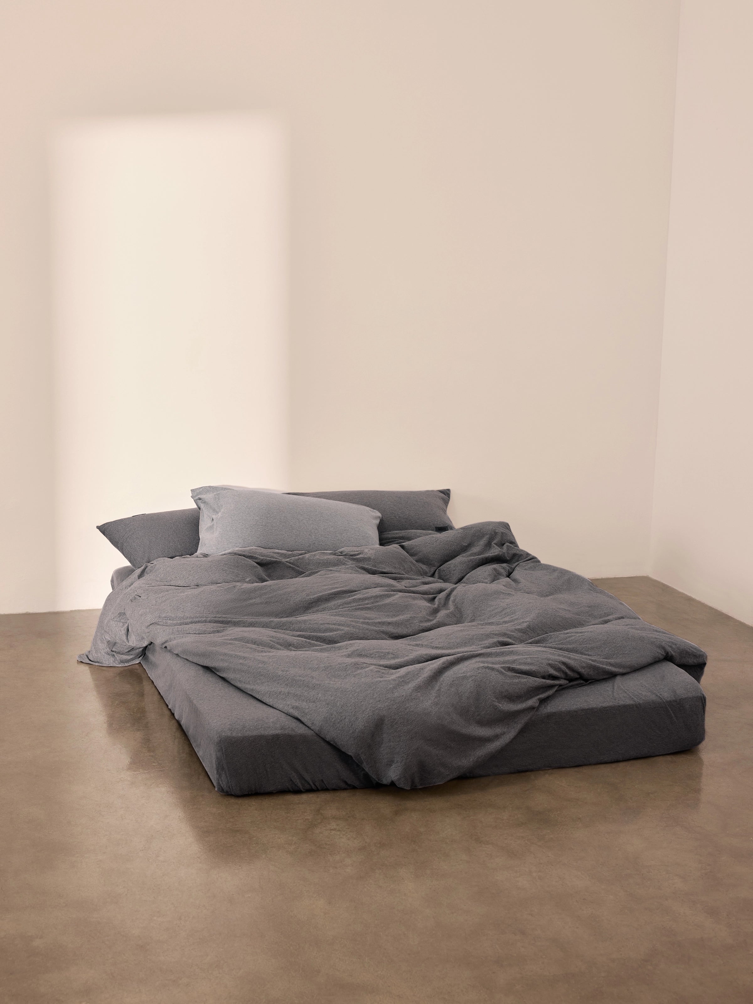 Cotton Heavyweight Jersey Bedding Set Gray 50%