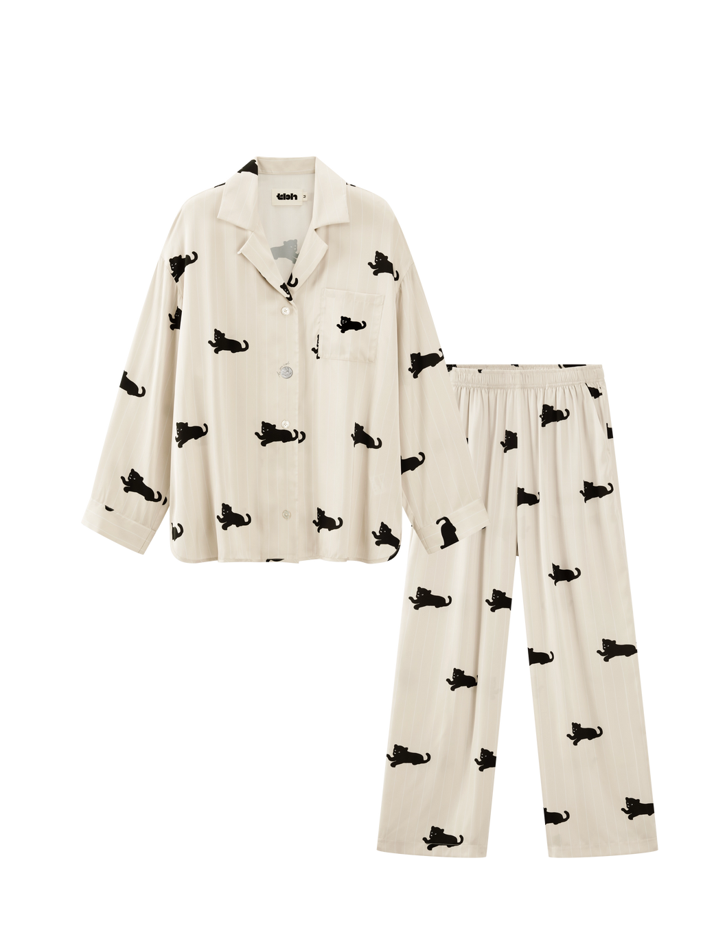 “Urban Jungle” Satin Loungewear Set Camel