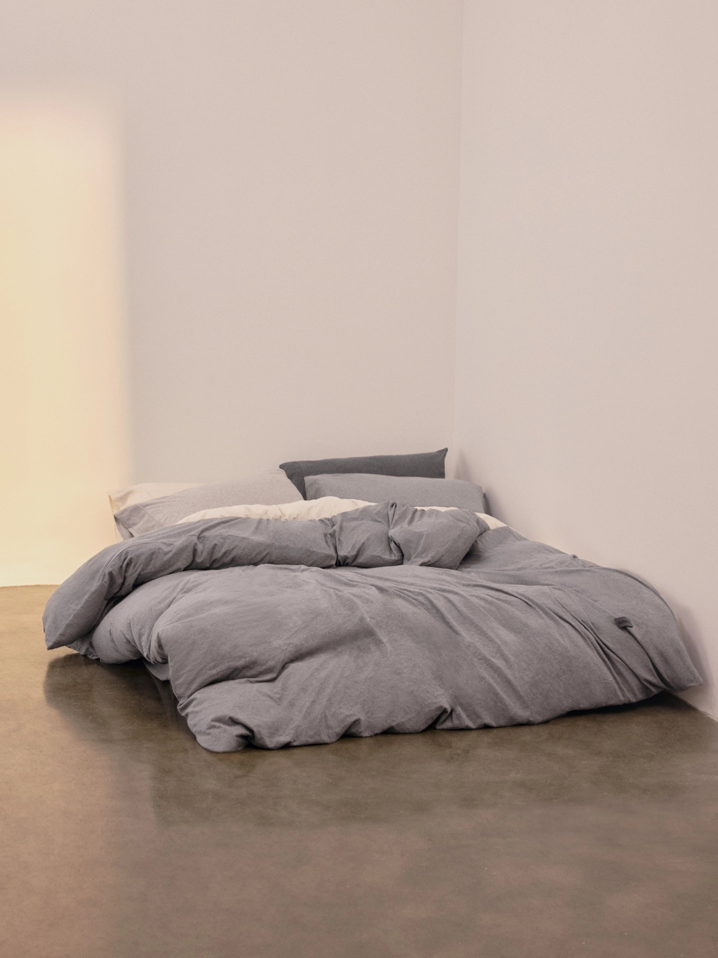 Cotton Heavyweight Jersey Bedding Set Gray 30%