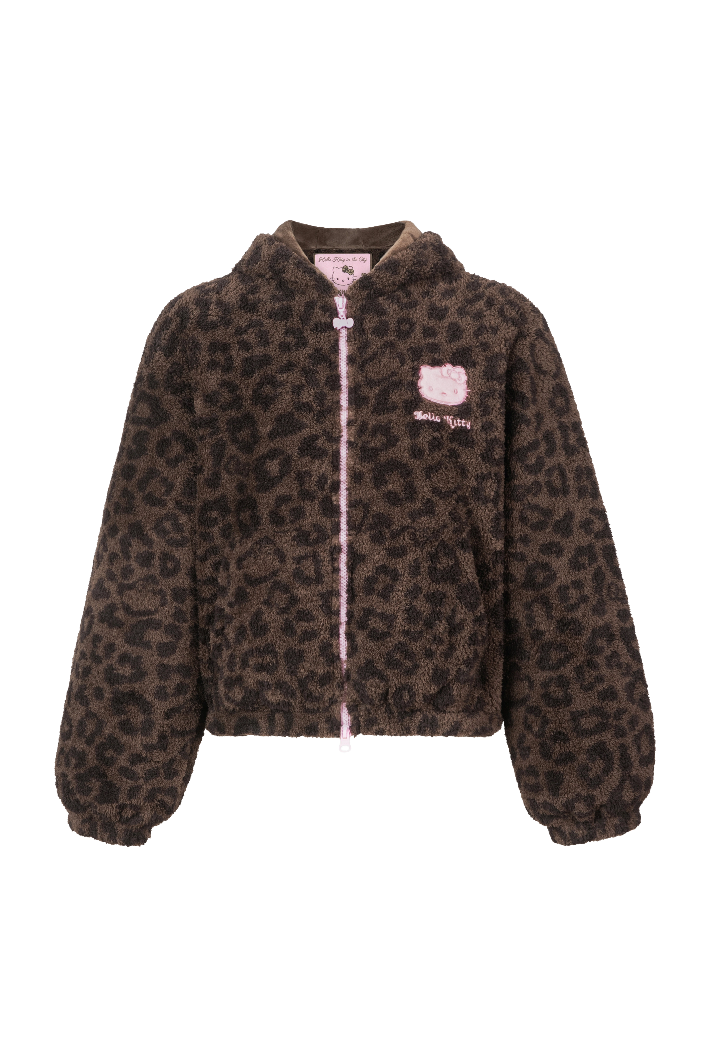 "Hello Kitty" Polar Fleece Hoodie Loungewear Set Choco