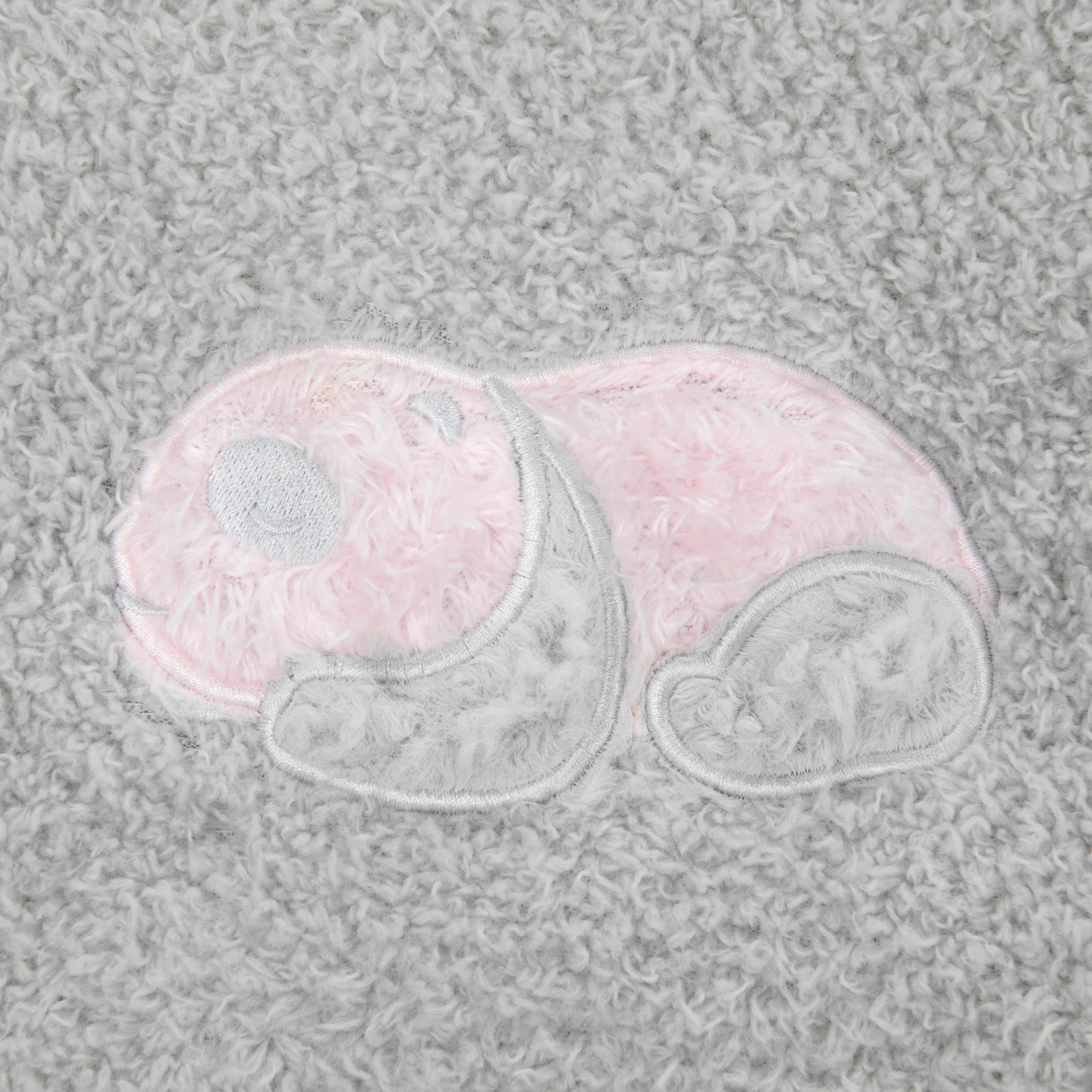 "Panda PomPom" Polar Fleece Oversize Loungewear Set – Gray