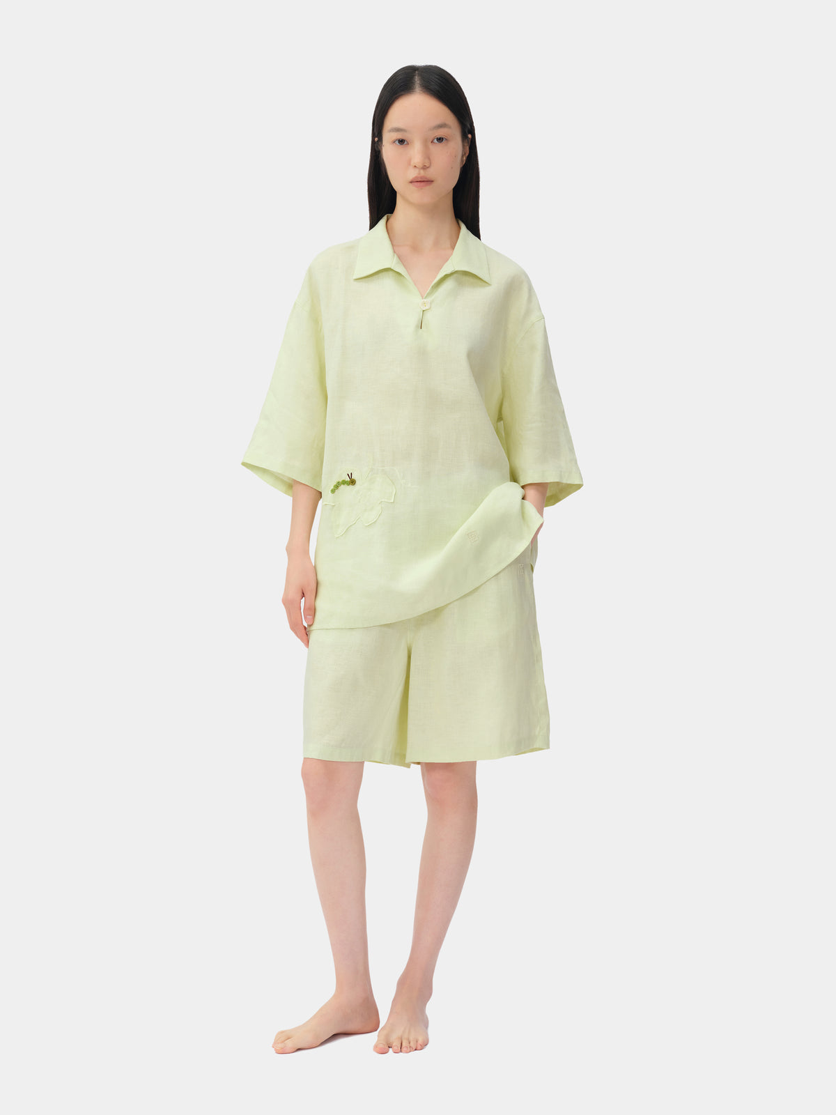 tbh Wōdrobe Hemp Loungewear Set Short Sleeve – Melon Green