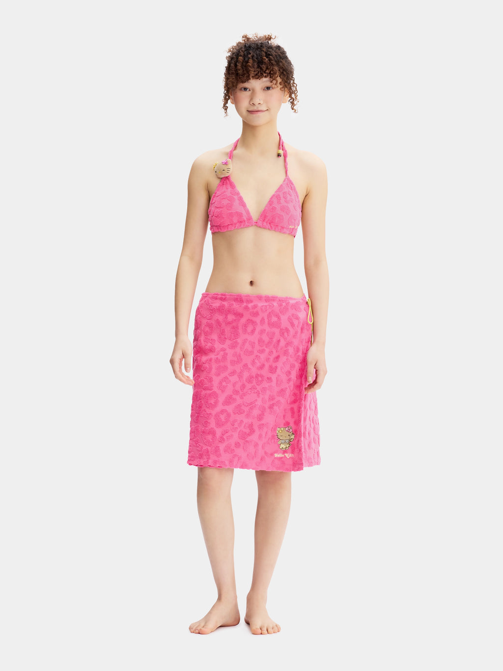 "Hello Kitty" Terry Wrap Skirt – Hot Pink Leopard