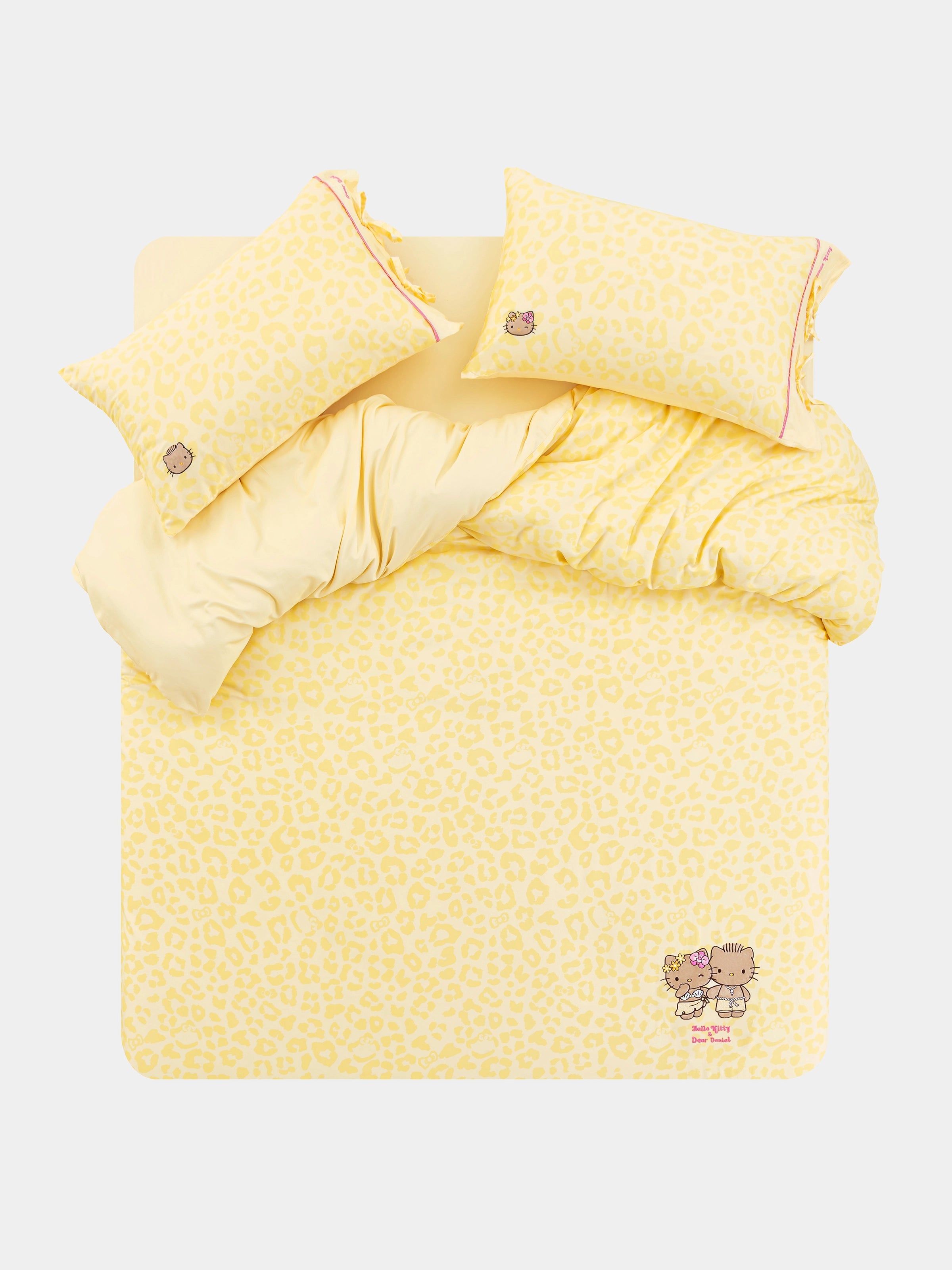 "Hello Kitty" Cotton Sateen Printed Bedding Set – Sunbeam Leopard