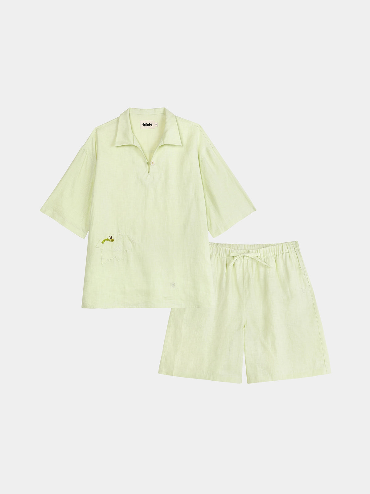 tbh Wōdrobe Hemp Loungewear Set Short Sleeve – Melon Green