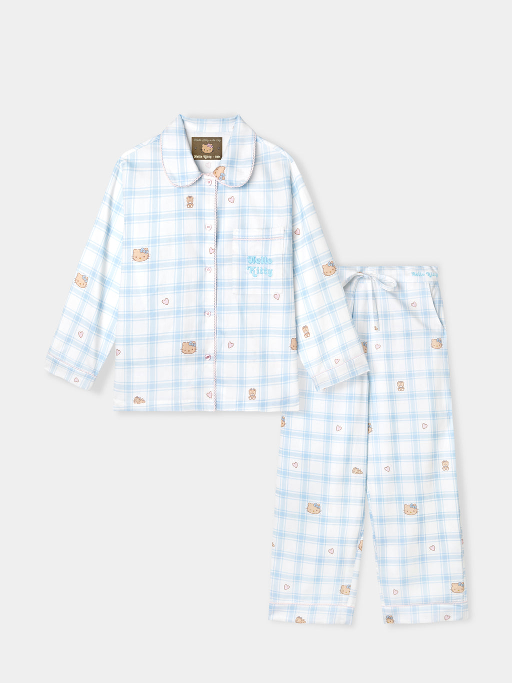 "Hello Kitty" Tencel Cotton Blend Loungewear Set – Hello Kitty Check