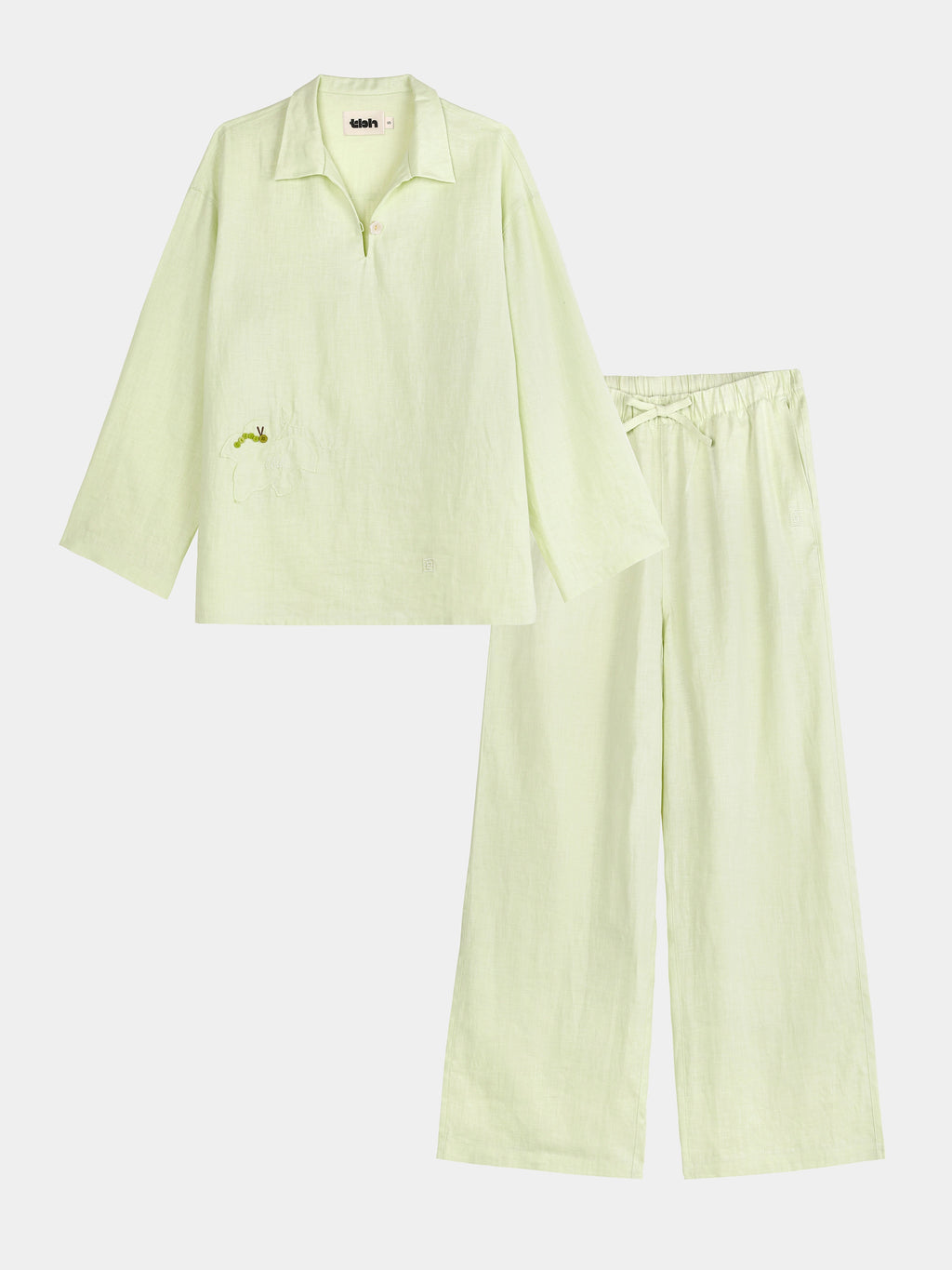 tbh Wōdrobe Hemp Loungewear Set Long Sleeve – Melon Green